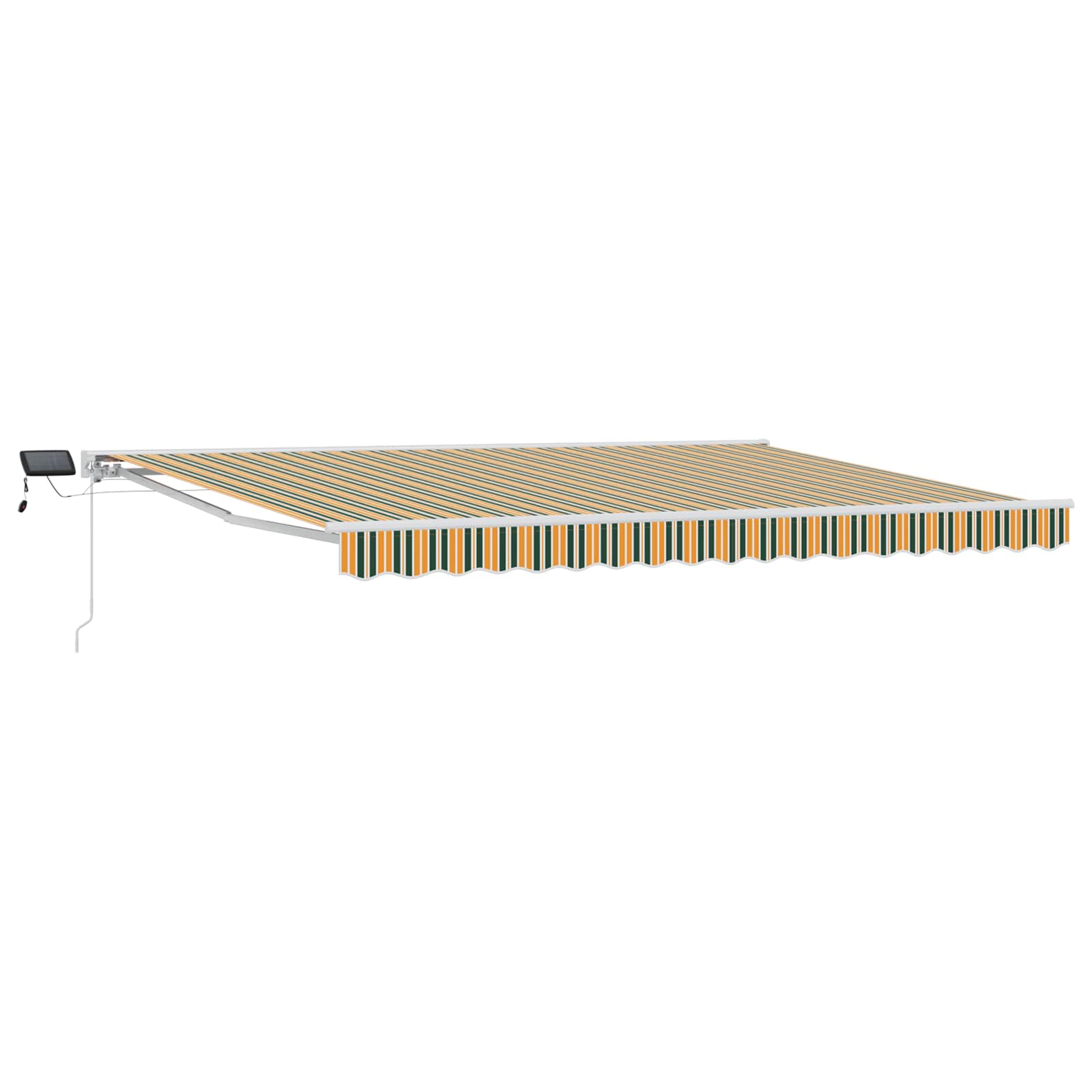 Rankinis markizės rėmas su LED Žalia, Geltona, Balta 4 × 3,5 m