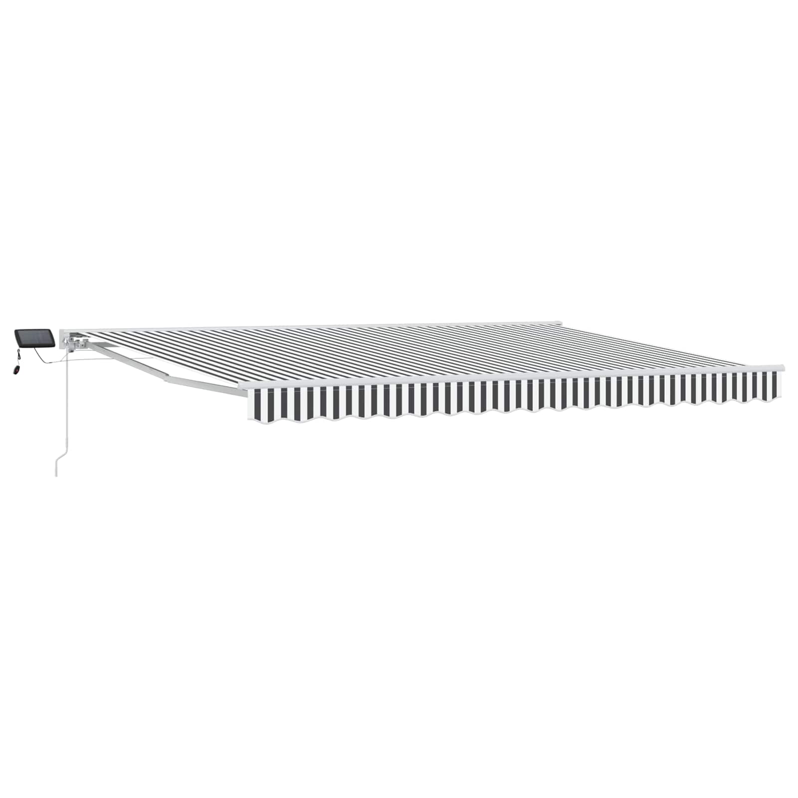 Rankinis markizės rėmas su LED Antracito ir baltos 4,5 × 3 m