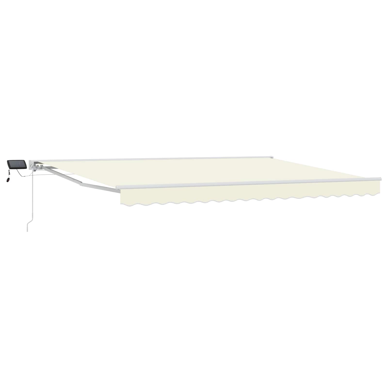 Manual Awning Frame with LED Cream 4.5 x 3.5 m