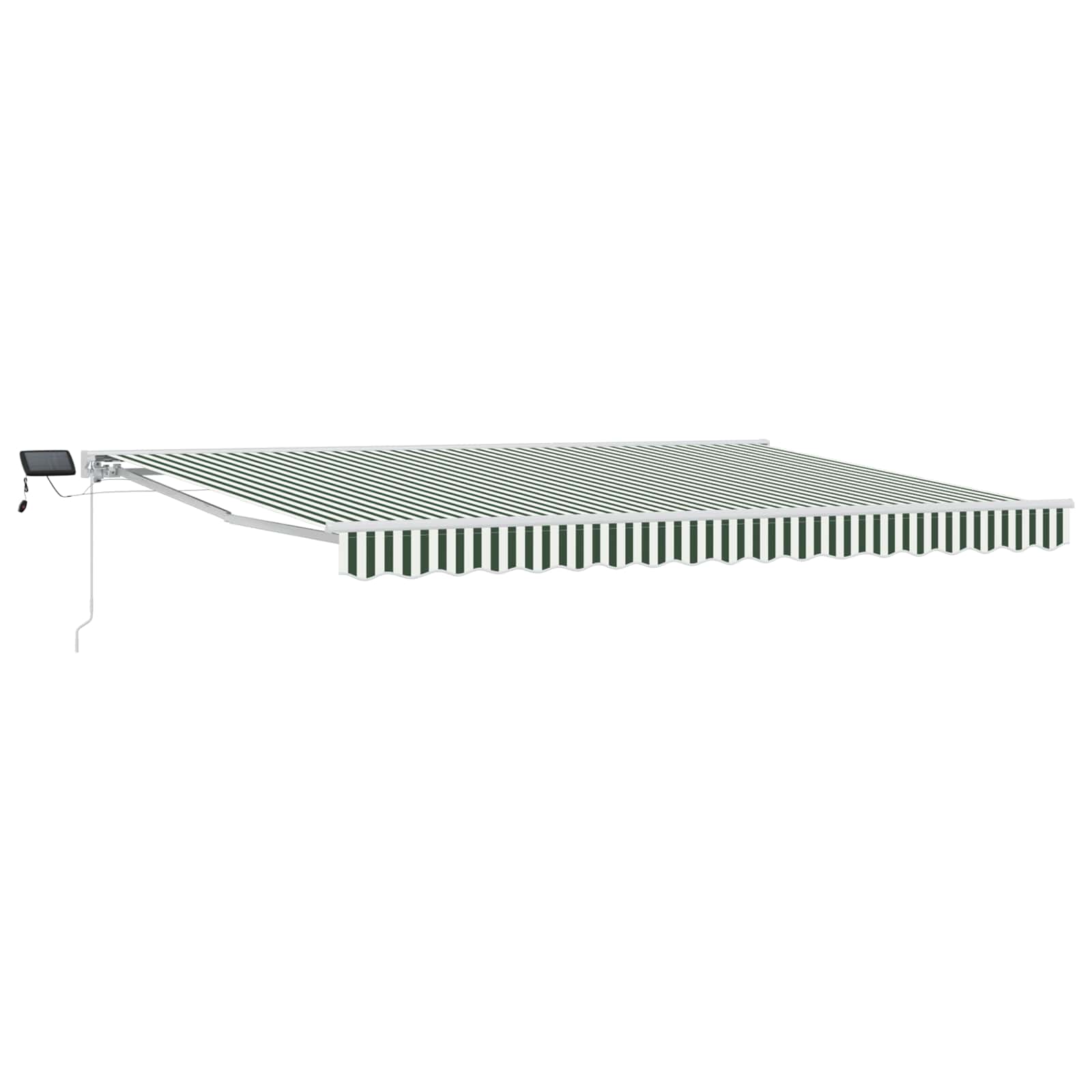 Manual awning frame with LED Green and white 4.5 × 3.5 m