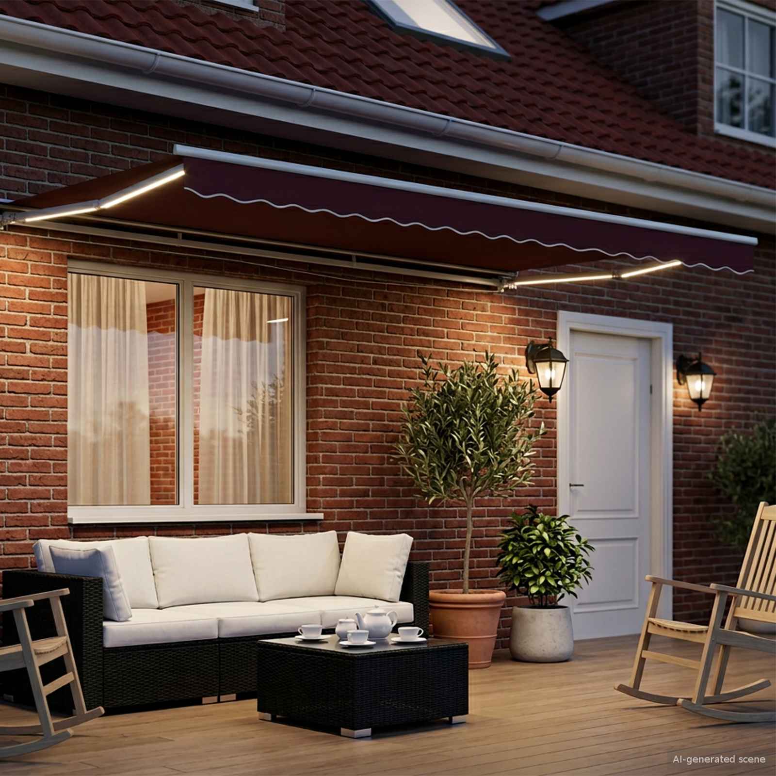 Rankinis markizės rėmas su LED Vyšninė 5 x 3 m