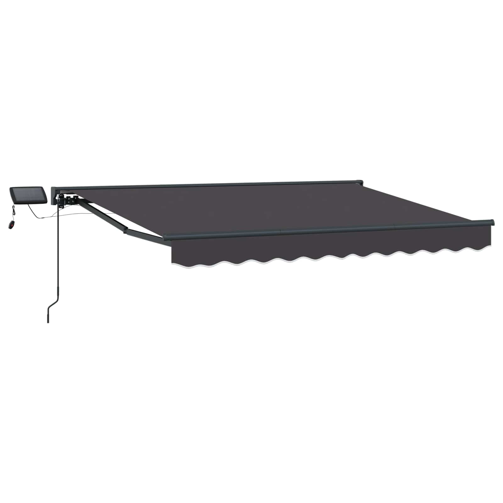 Manual Awning Frame with LED Anthracite 3.5 x 2 m