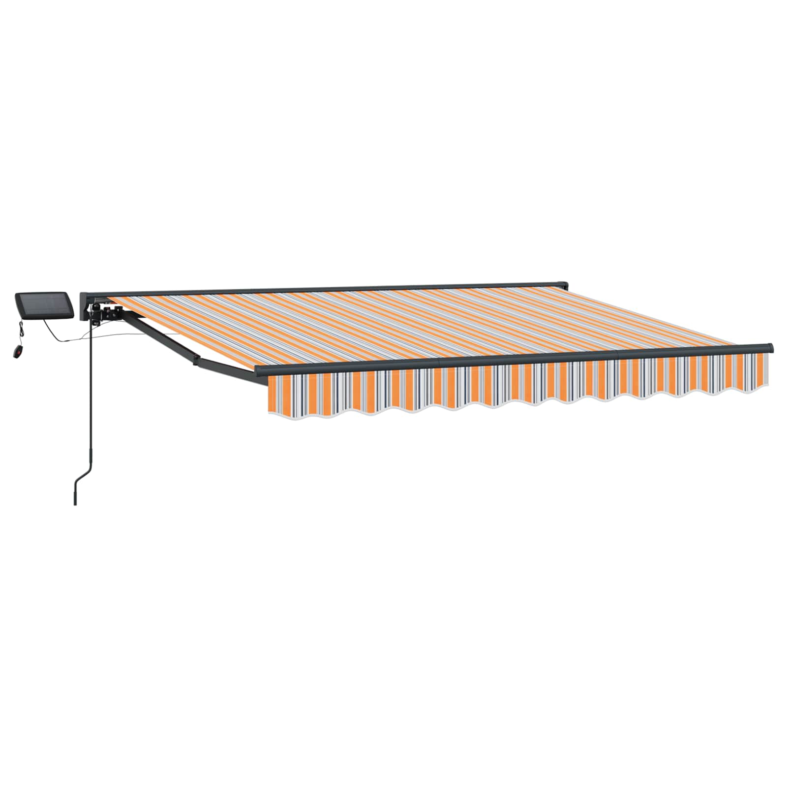 Manual Awning Frame with LED Blue and Orange 3 x 2.5 m