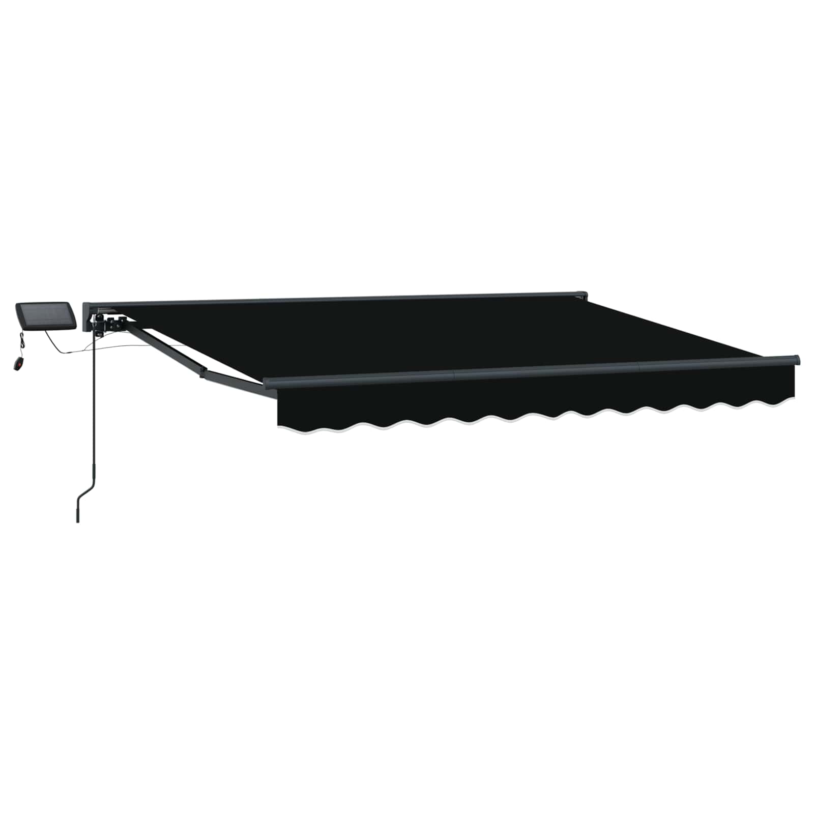 Manual Awning Frame with LED Black 3 x 2.5 m