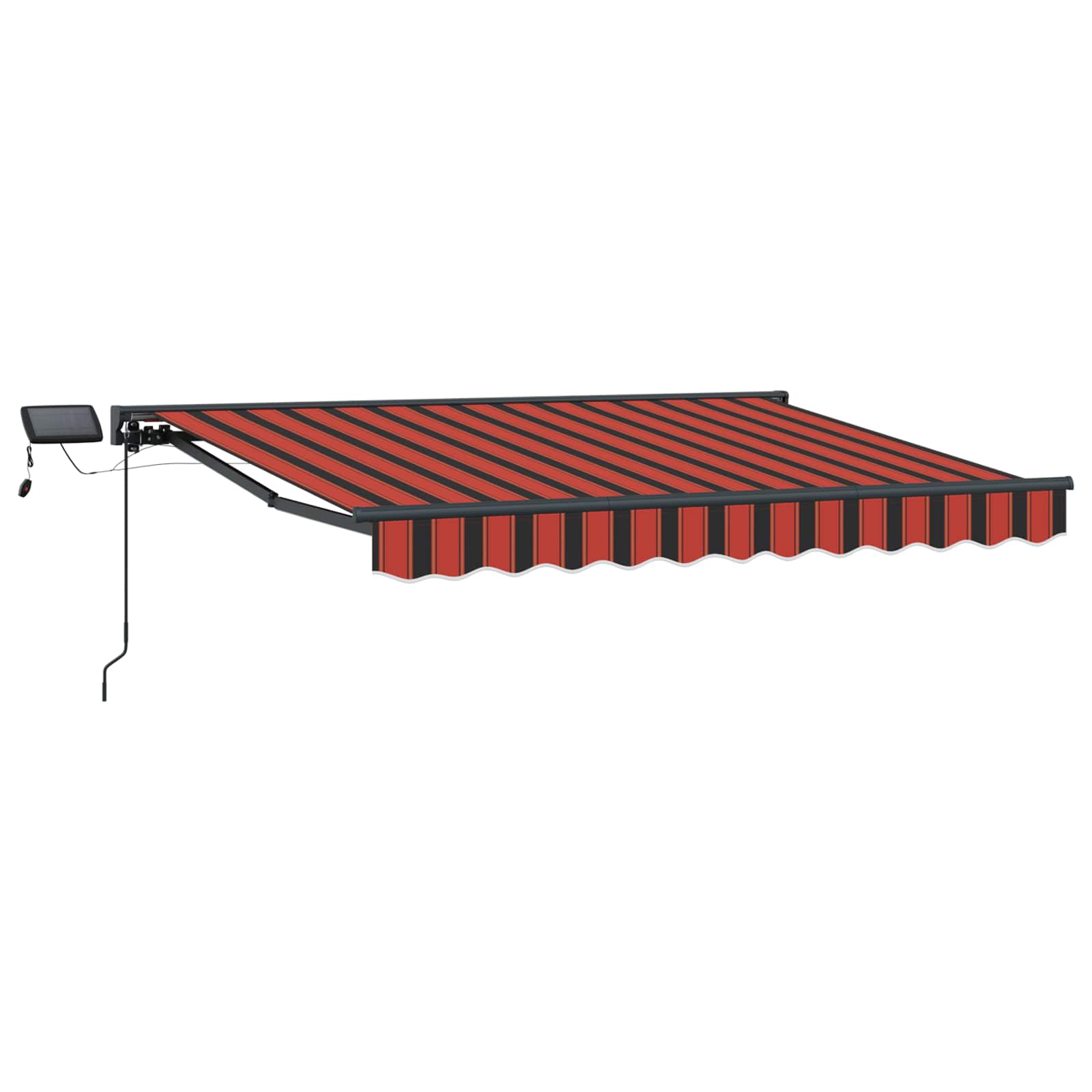 Manual Retractable Awning Frame with LED Orange and Black 3.5 x 2.5 m
