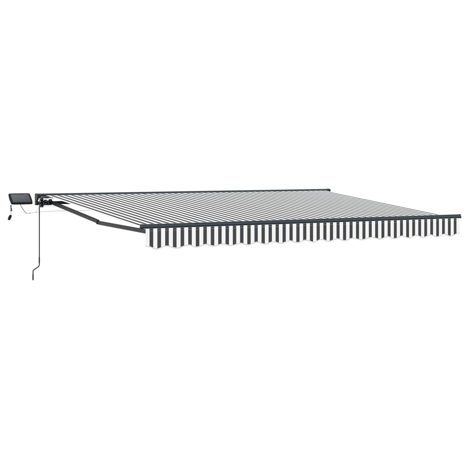 Manual awning frame with LED Anthracite and white 4 x 3 m