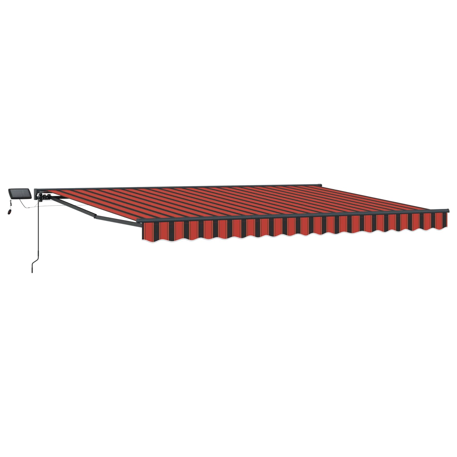 Manual Awning Frame with LED Orange and Black 4 x 3.5 m