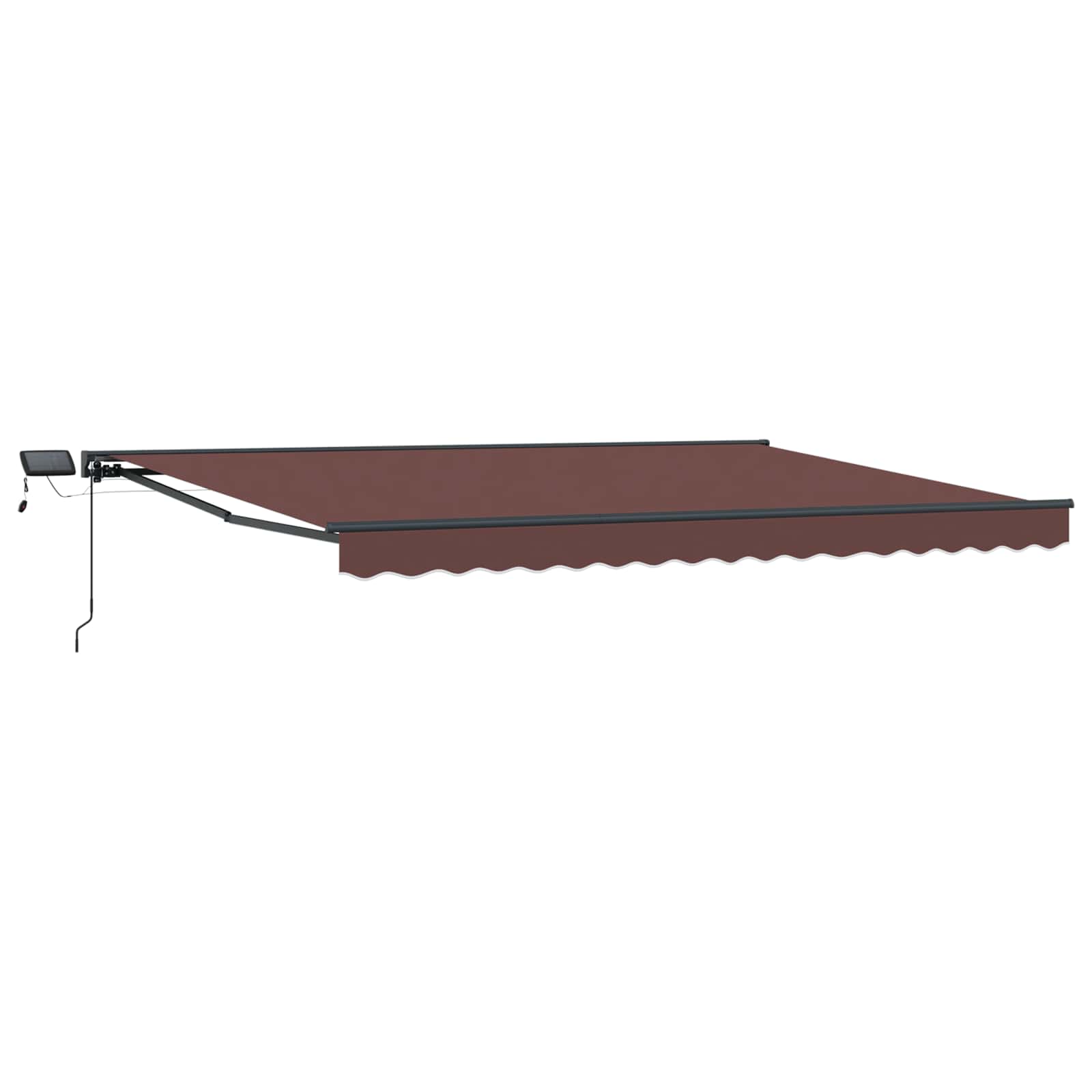 Manuāli darbināms marķīzes rāmis ar gaismas diodēm, brūns, 4 × 3,5 m