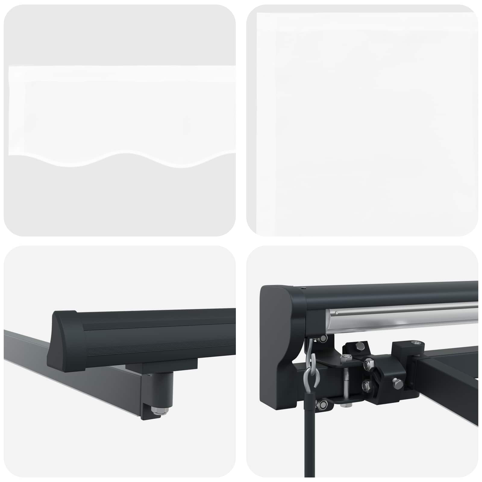 Rankinis markizės rėmas su LED Balta ir antracito 4,5 × 3 m
