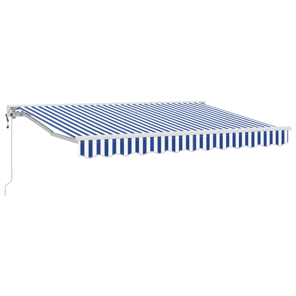 Electric Retractable Awning Blue and White 3.5 x 2.5 m