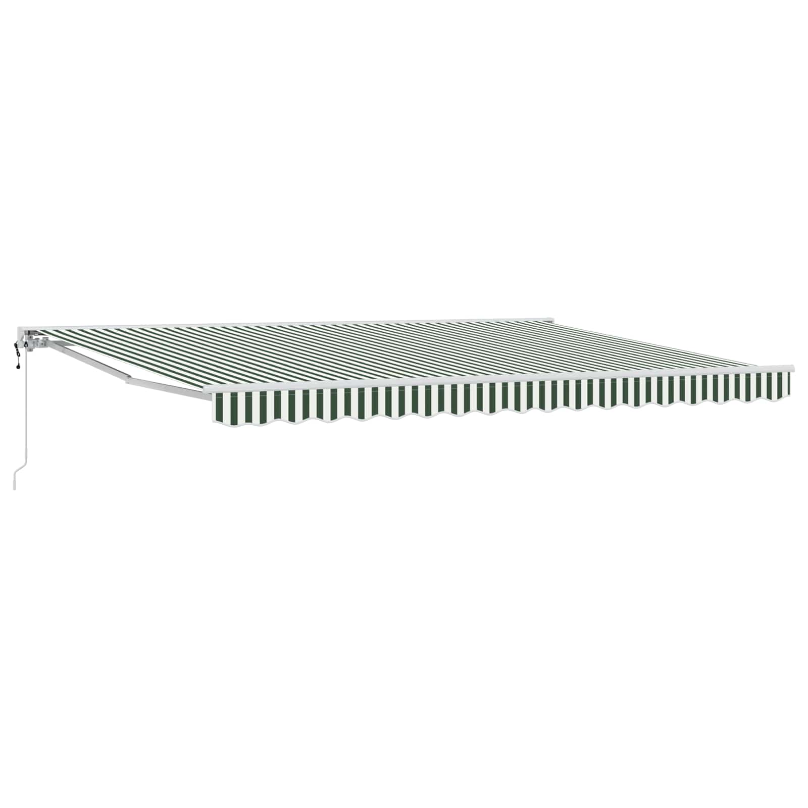 Electric retractable awning Green and white 4.5 × 3.5 m