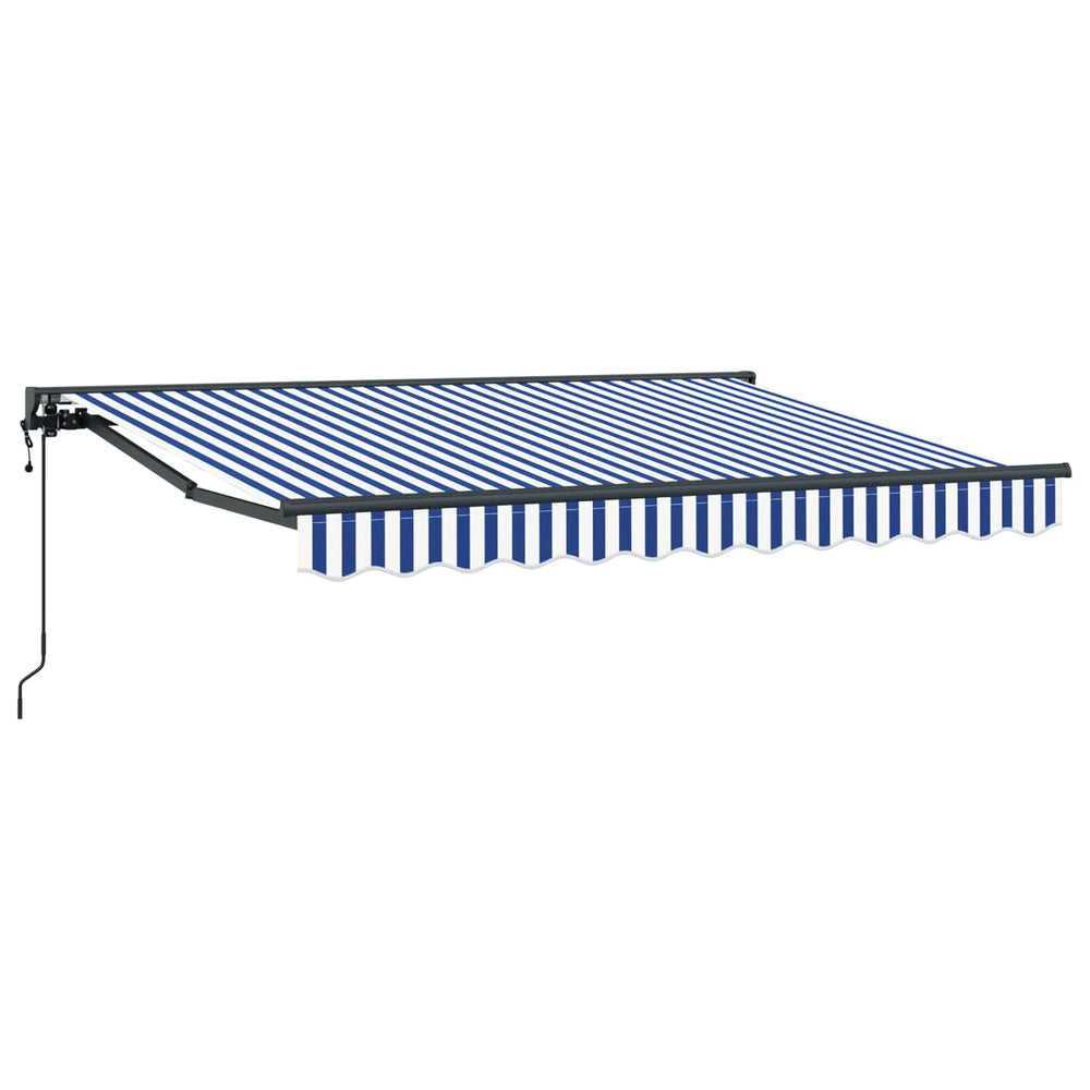 Electric Retractable Awning Blue and White 3.5 x 2 m