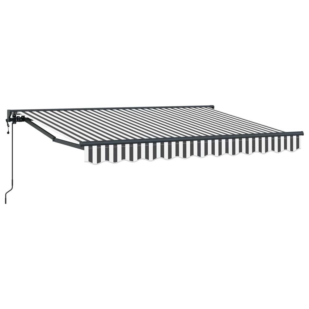 Electric Retractable Awning Anthracite and white 3.5 x 2 m