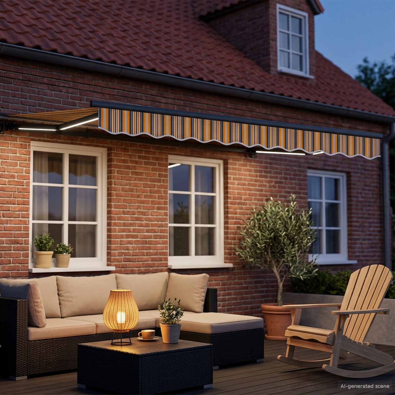 Elektrinė ištraukiama pavėsinė 3 x 2 m Poliesteris su PU danga