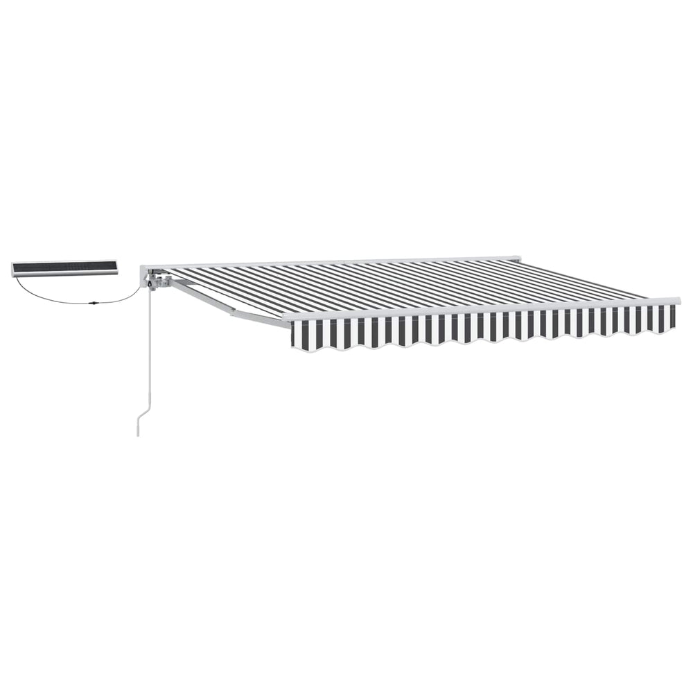 Electric Retractable Awning Anthracite and white 3.5 x 2 m