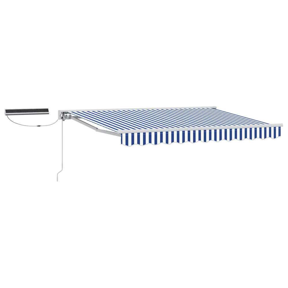 Retractable electric awning Blue and white 3 x 2.5 m