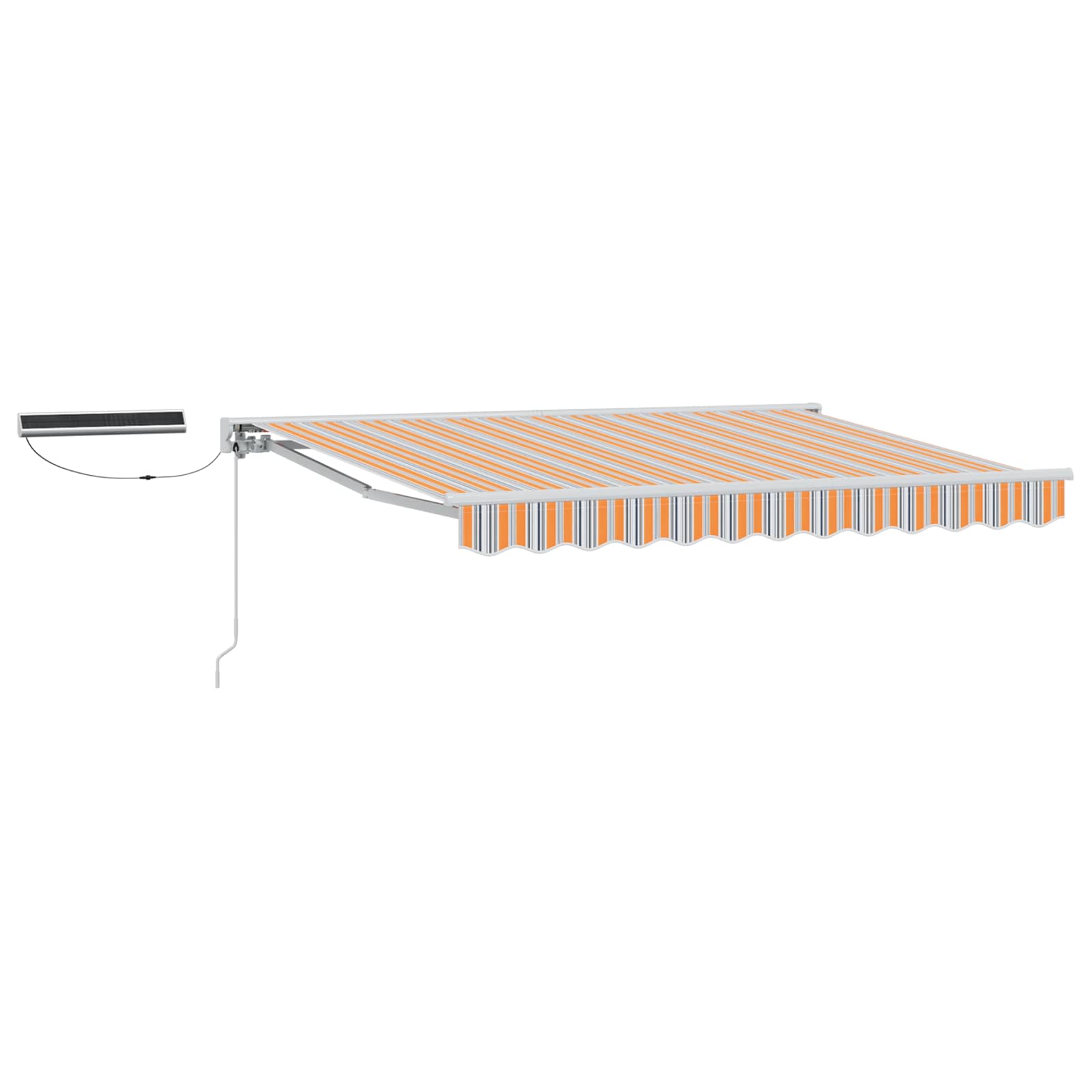 Electric Retractable Awning Blue and Orange 3 x 2.5 m