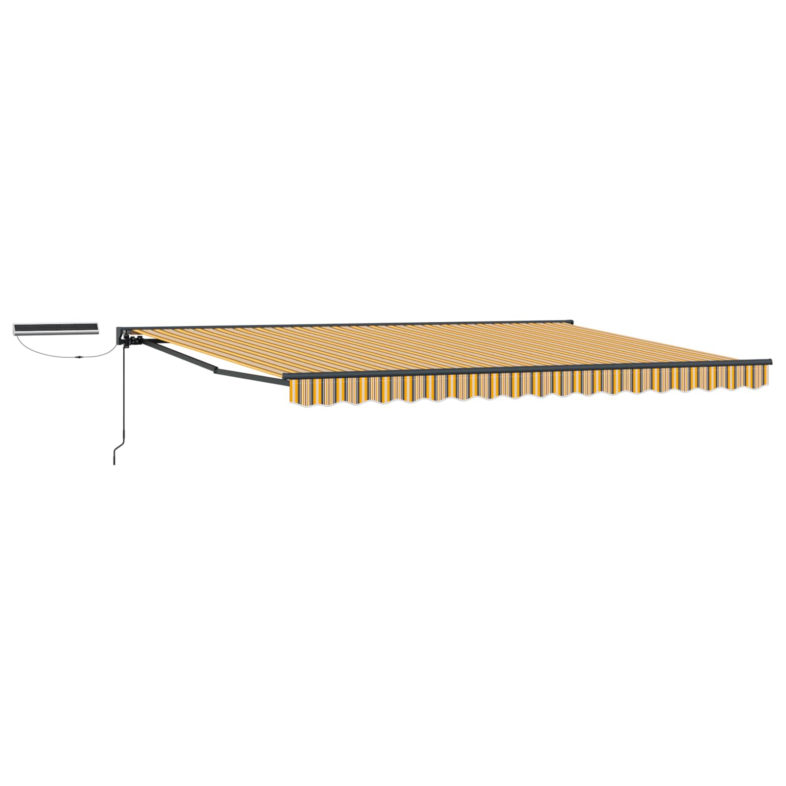 Electric Retractable Pergola Yellow and Grey 4 × 3 m