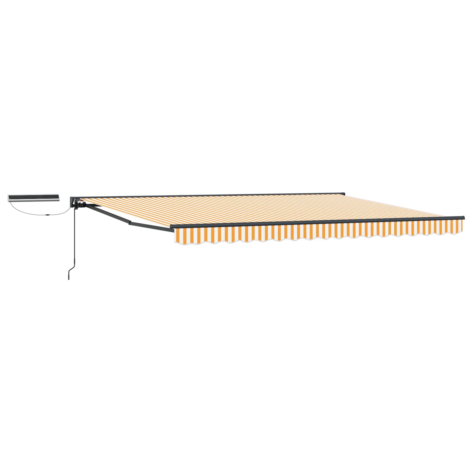 Electric Retractable Awning Yellow and White 4.5 × 3.5 m
