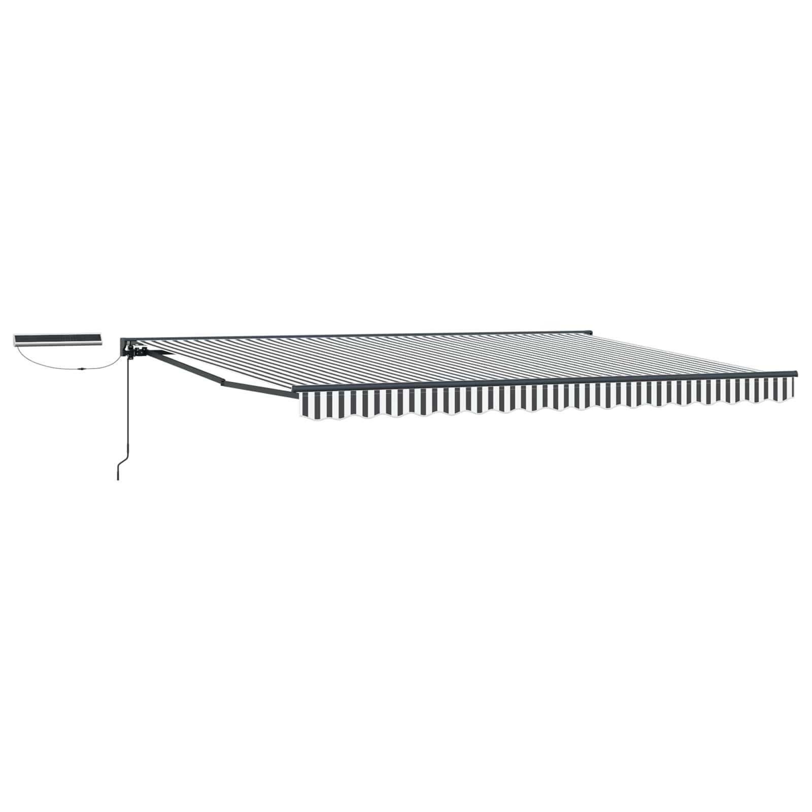 Electric Retractable Awning Anthracite and white 4.5 × 3.5 m