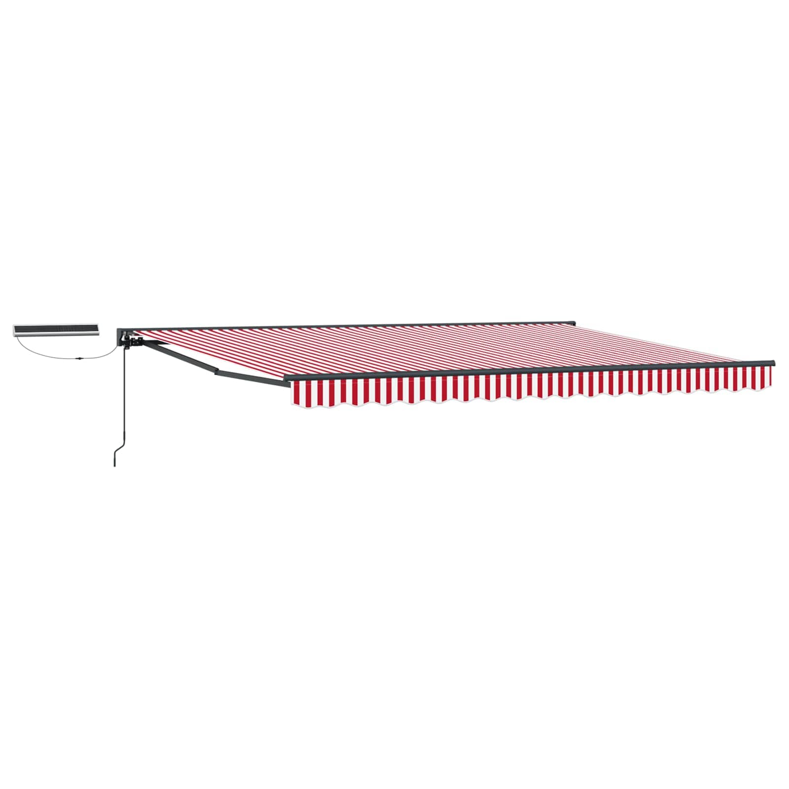 Electric Retractable Awning Red and White 5 x 3 m