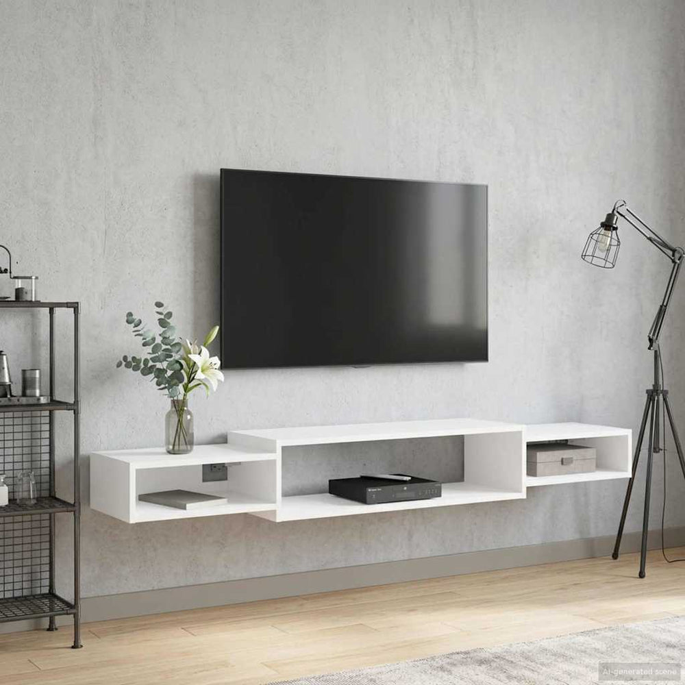 Sieninis televizoriaus stovas Sieninis Balta 180 x 28 x 21 cm