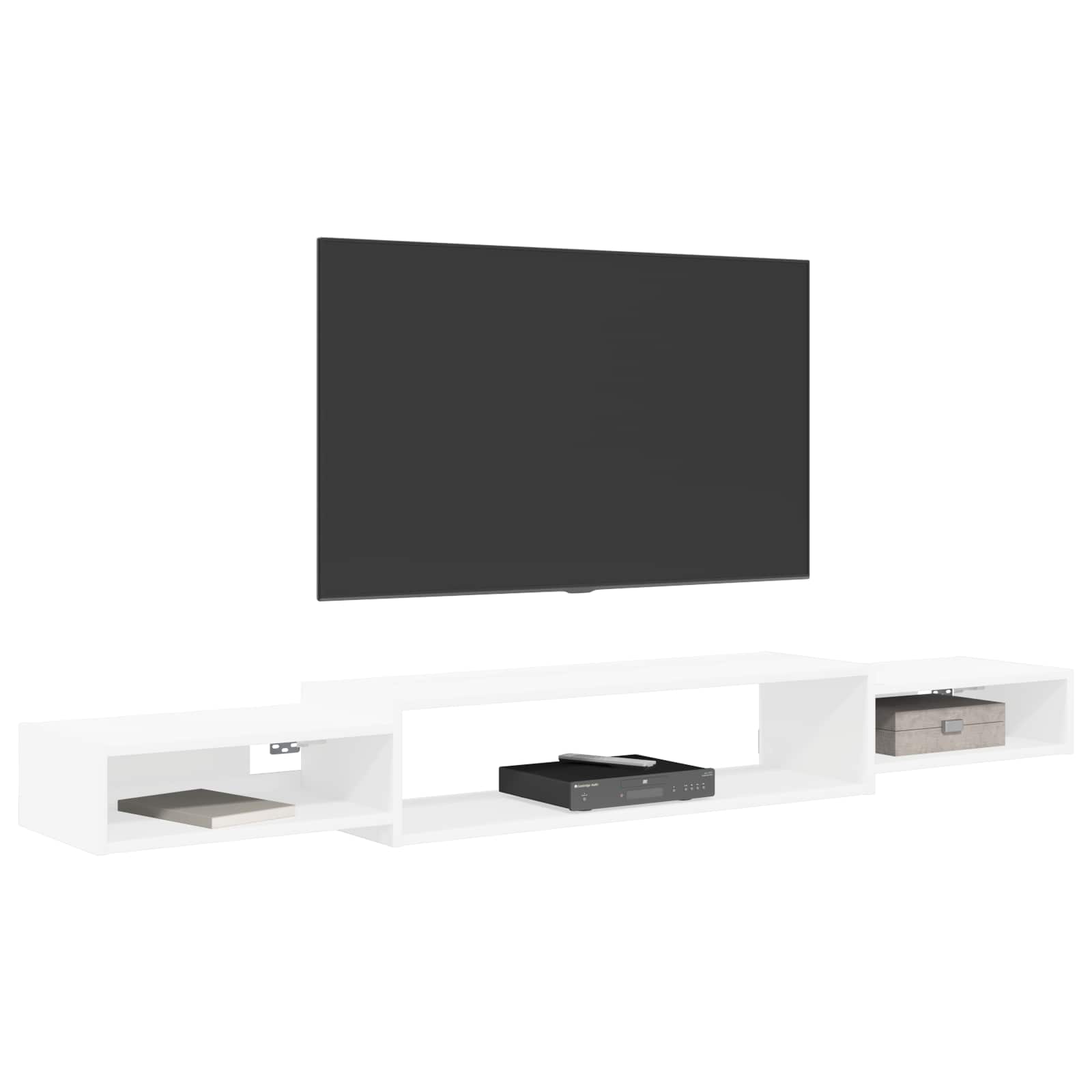 Sieninis televizoriaus stovas Sieninis Balta 180 x 28 x 21 cm