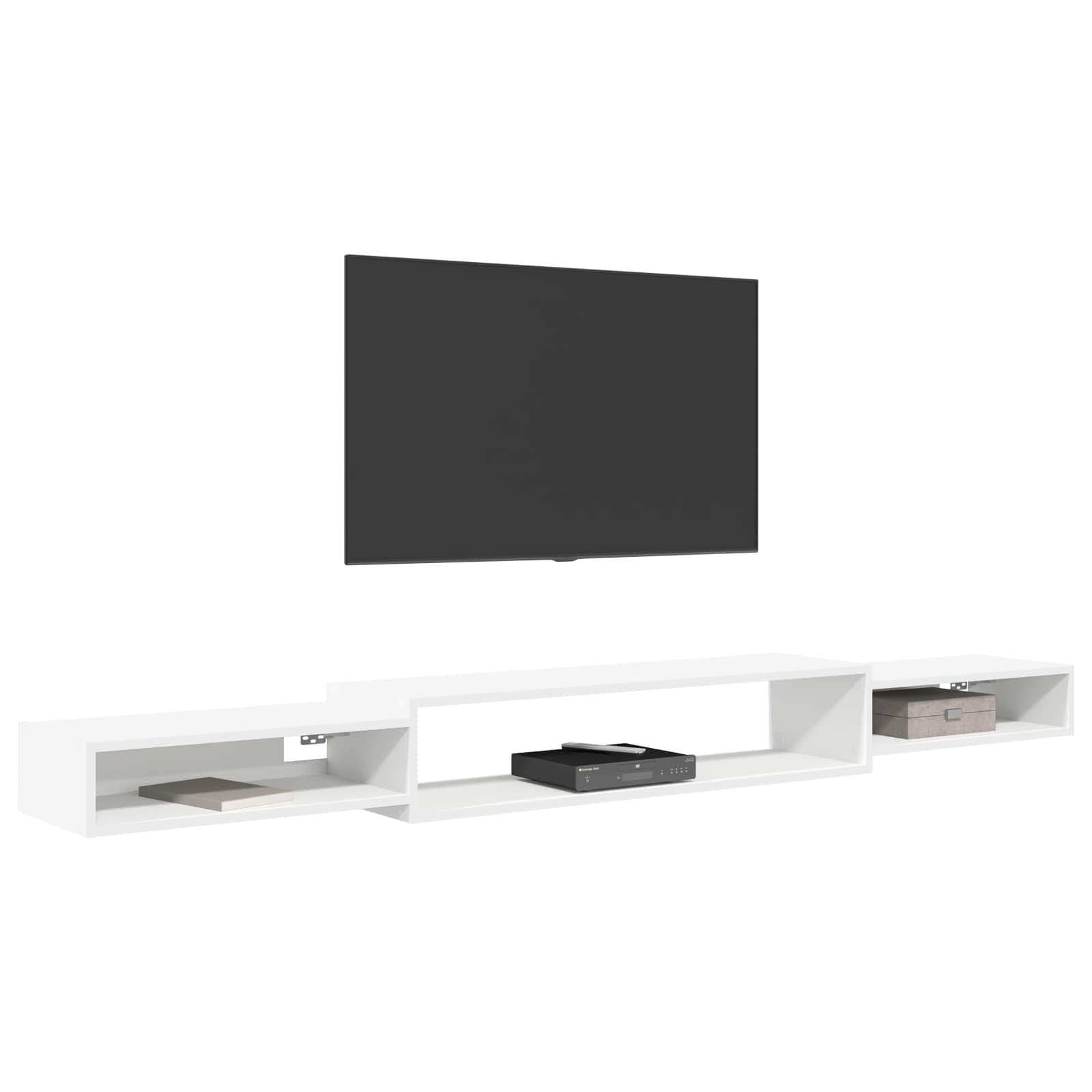 Sieninis televizoriaus stovas Sieninis Balta 220 x 28 x 21 cm
