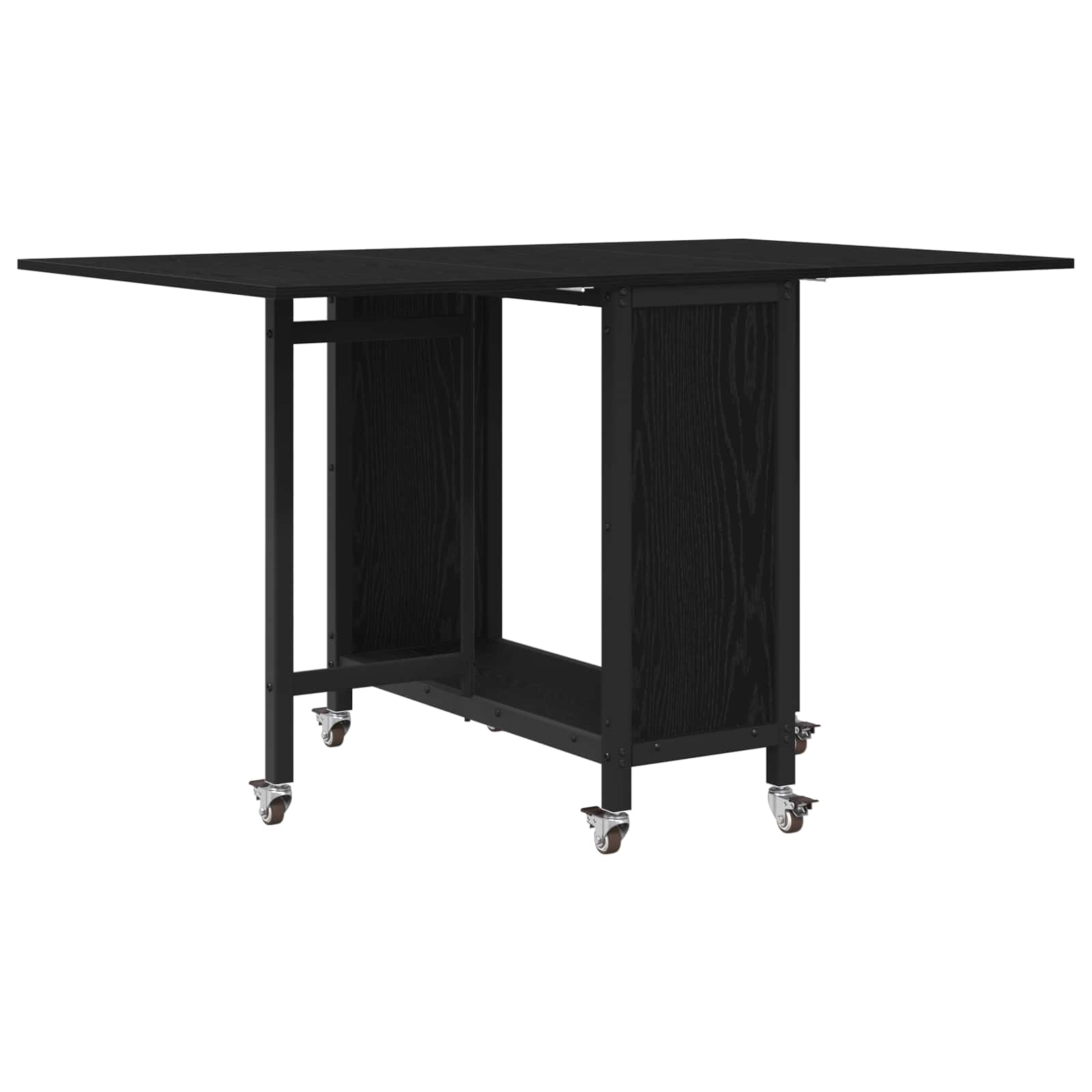 Sulankstomas valgomojo stalas su ratukais 130 x 80 x 76,5 cm