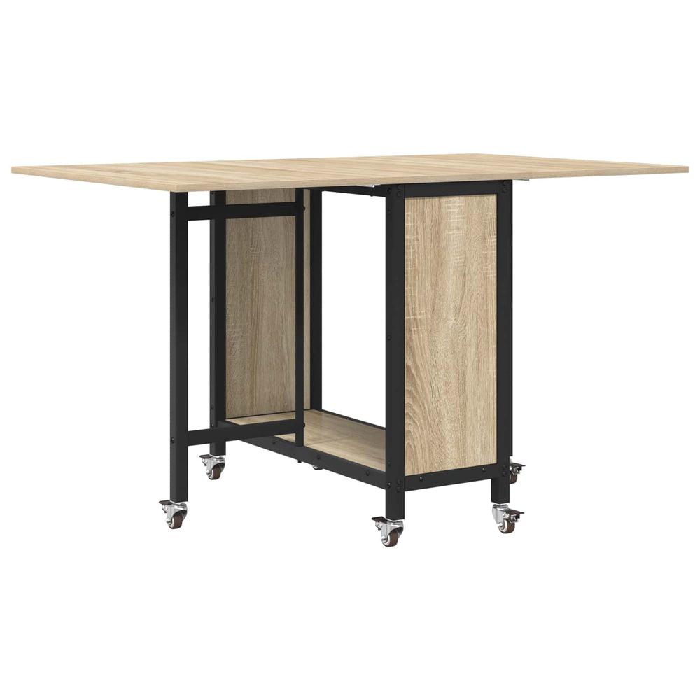 Sulankstomas valgomojo stalas su ratukais 130 x 80 x 76,5 cm