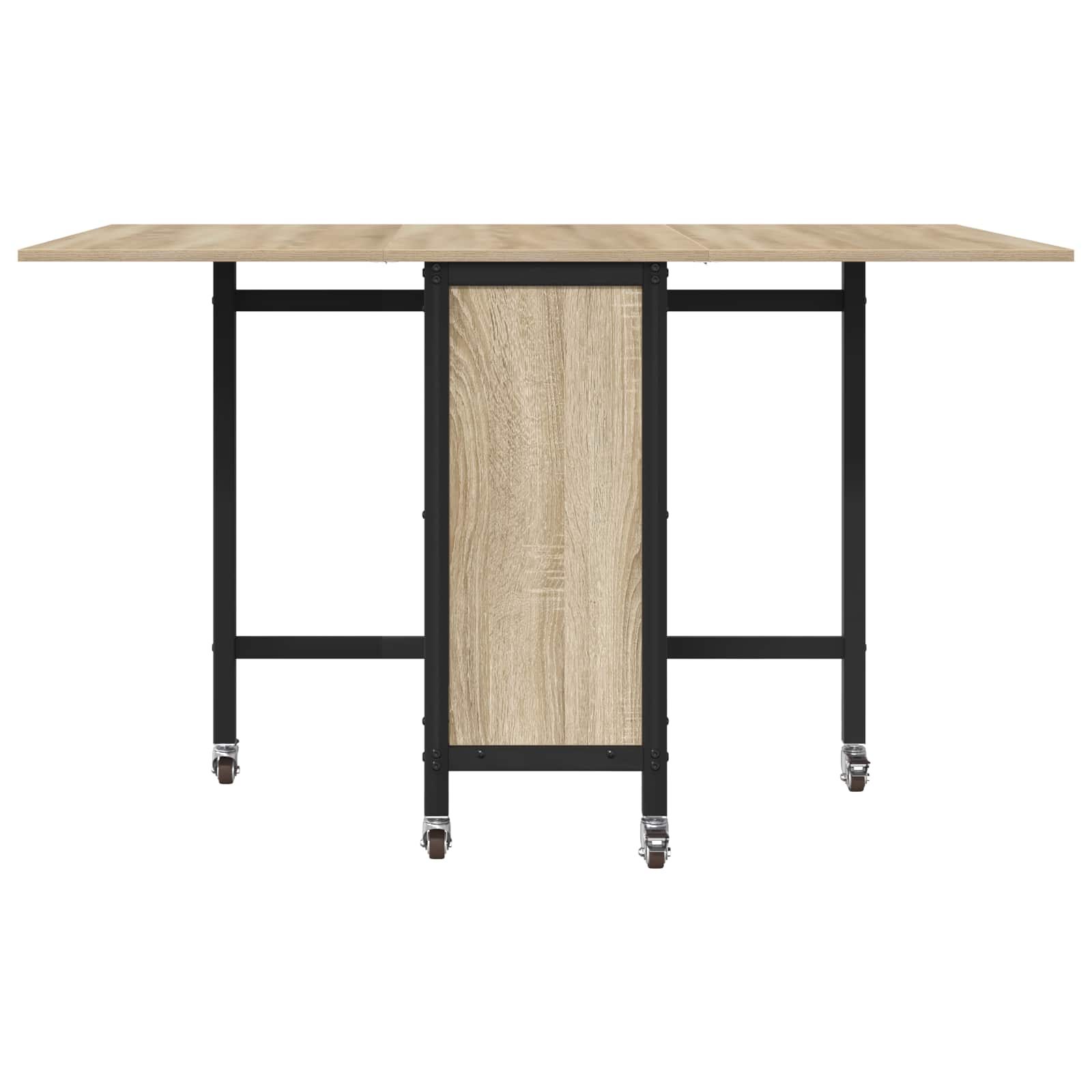 Sulankstomas valgomojo stalas su ratukais 130 x 80 x 76,5 cm