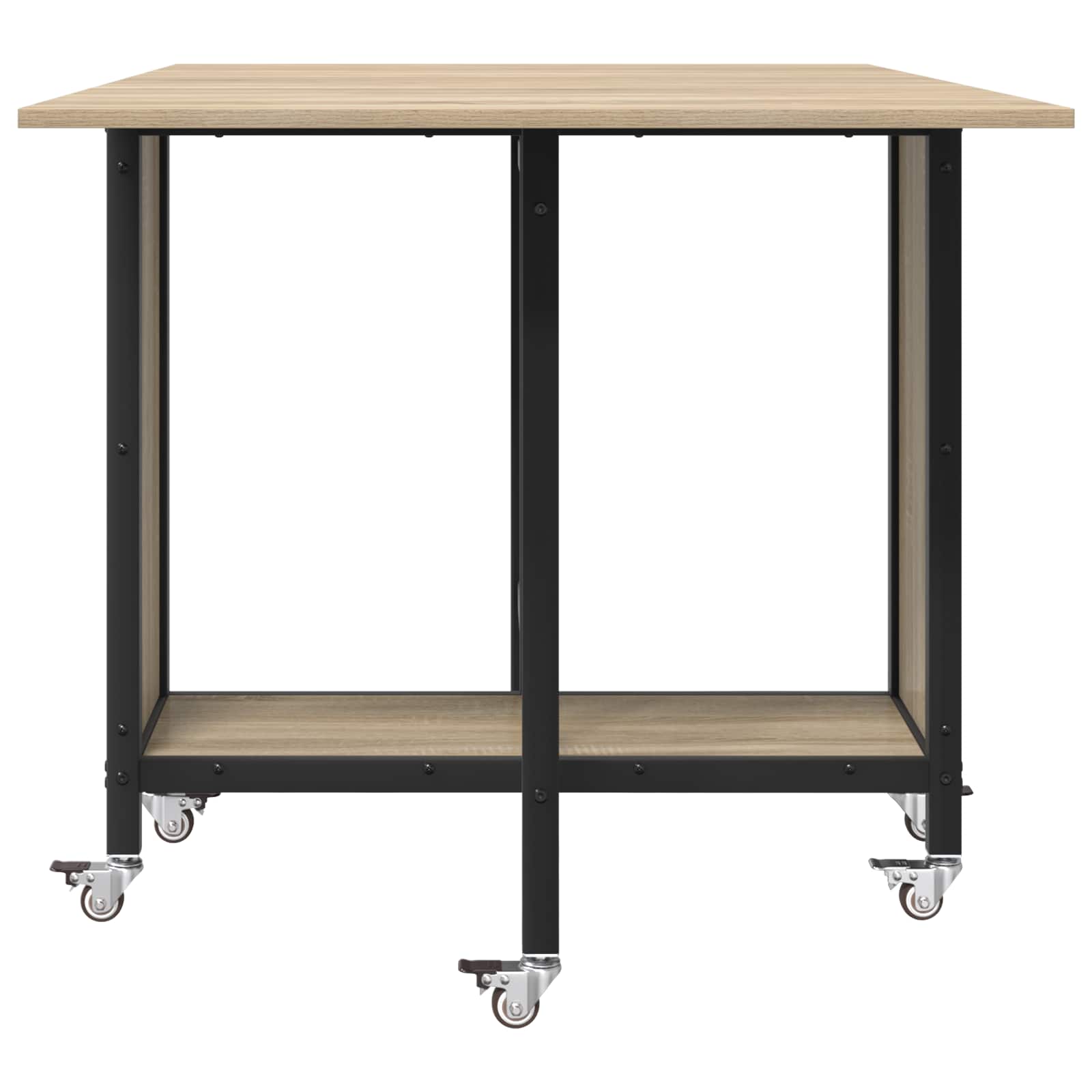 Sulankstomas valgomojo stalas su ratukais 130 x 80 x 76,5 cm