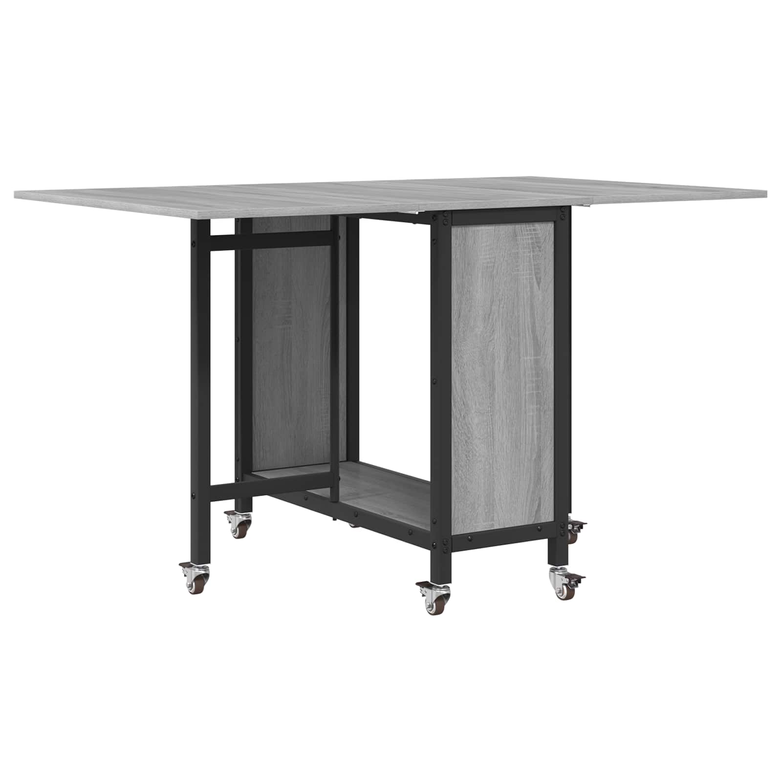 Sulankstomas valgomojo stalas su ratukais 130 x 80 x 76,5 cm