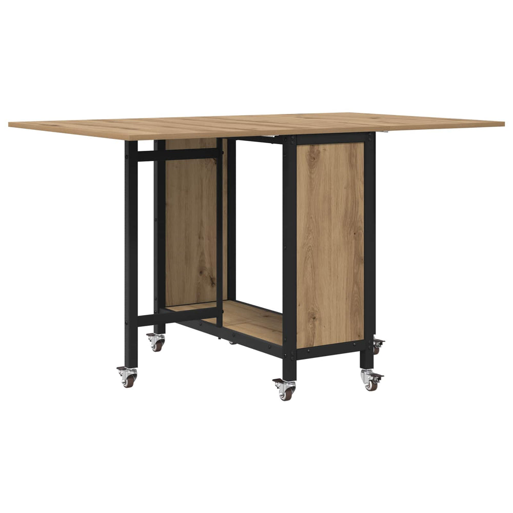 Sulankstomas valgomojo stalas su ratukais 130 x 80 x 76,5 cm