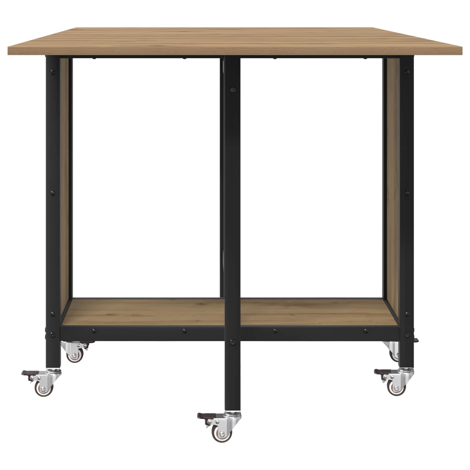 Sulankstomas valgomojo stalas su ratukais 130 x 80 x 76,5 cm