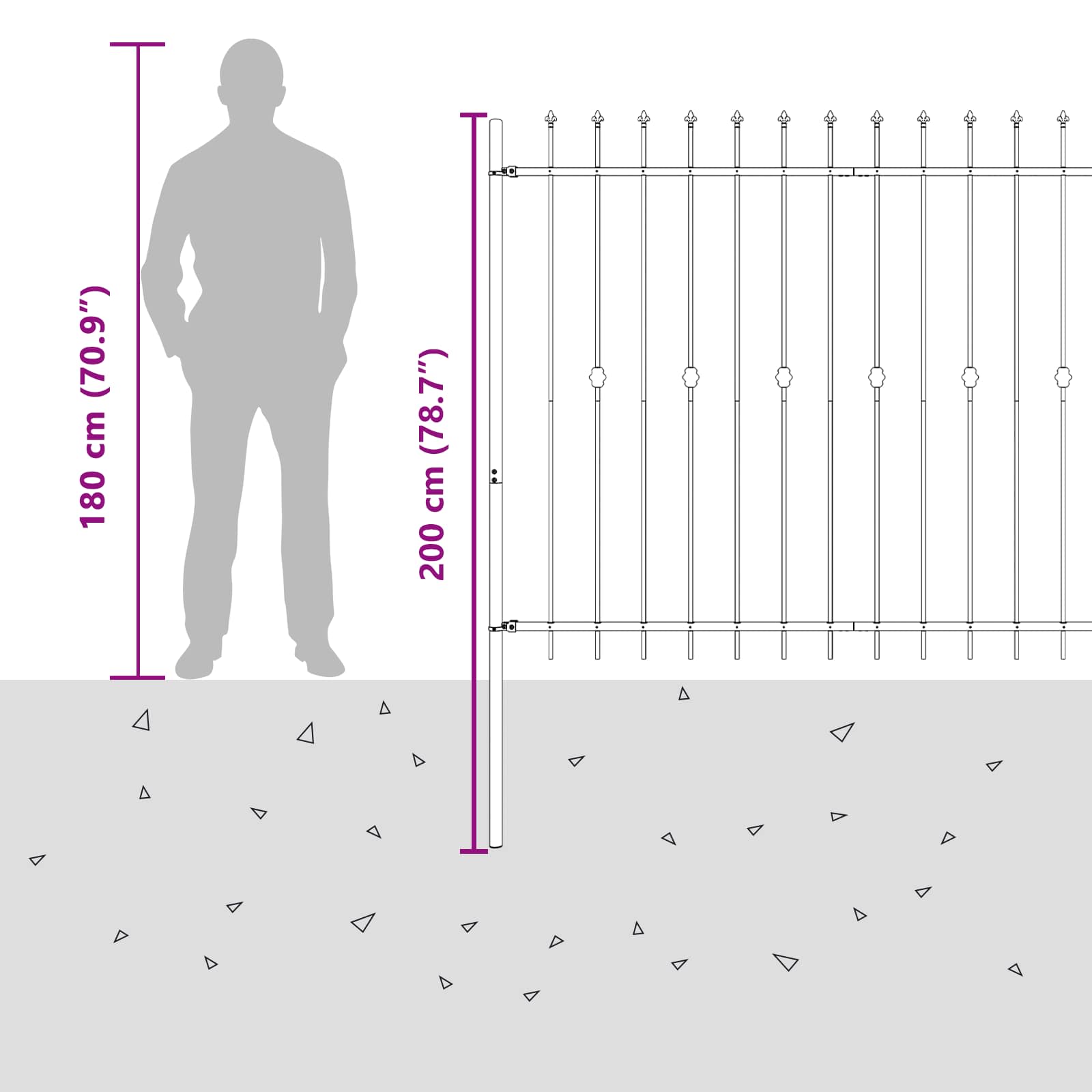 Spyruoklinė tvora Juoda 200 x 200 cm