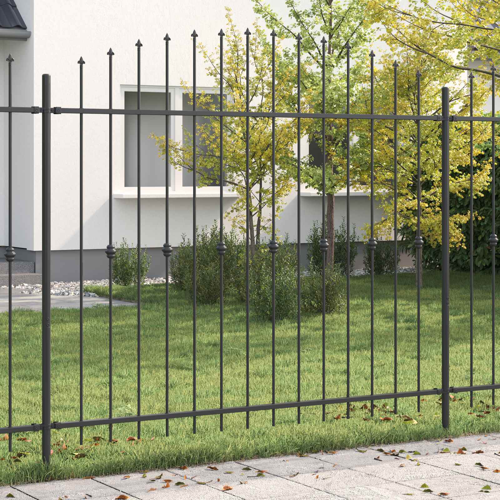 Spring Fence Black 200 x 200 cm