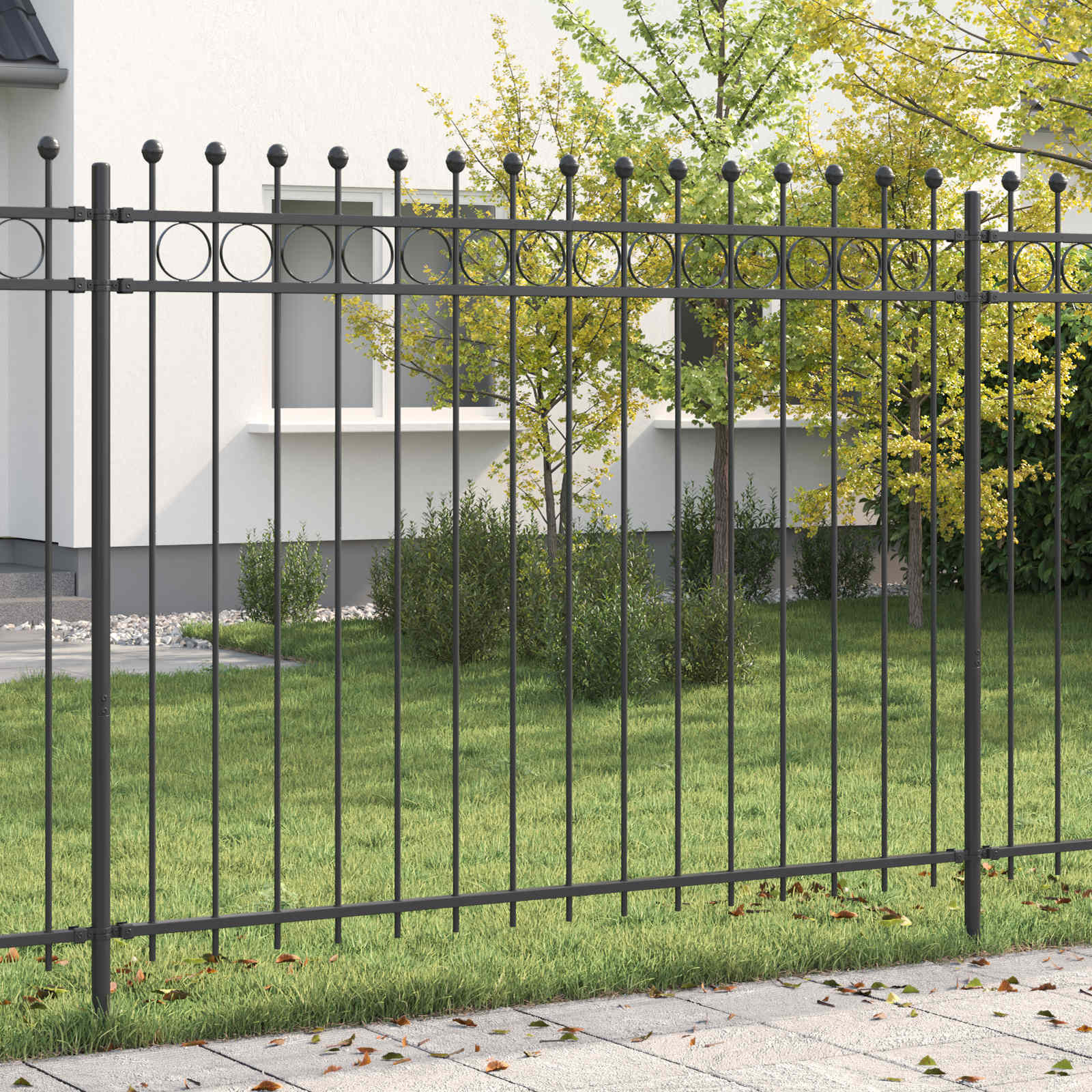 Annele Black Fence 200 x 200 cm Powder-Coated Steel