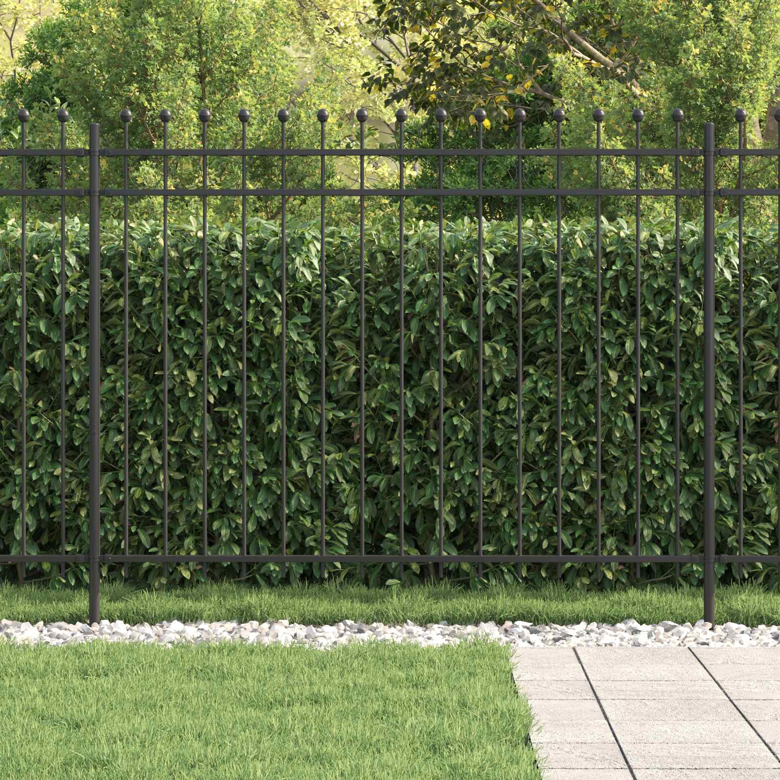 Annele Black Fence 200 x 200 cm Powder-Coated Steel