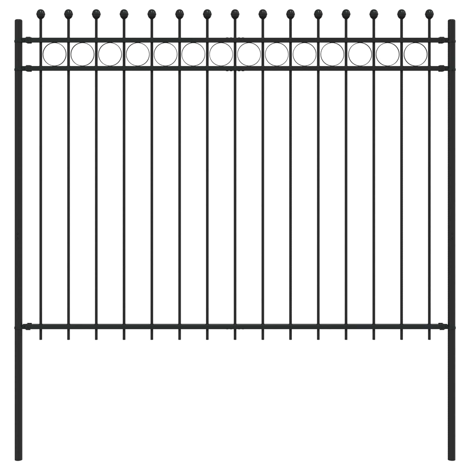 Annele Black Fence 200 x 200 cm Powder-Coated Steel