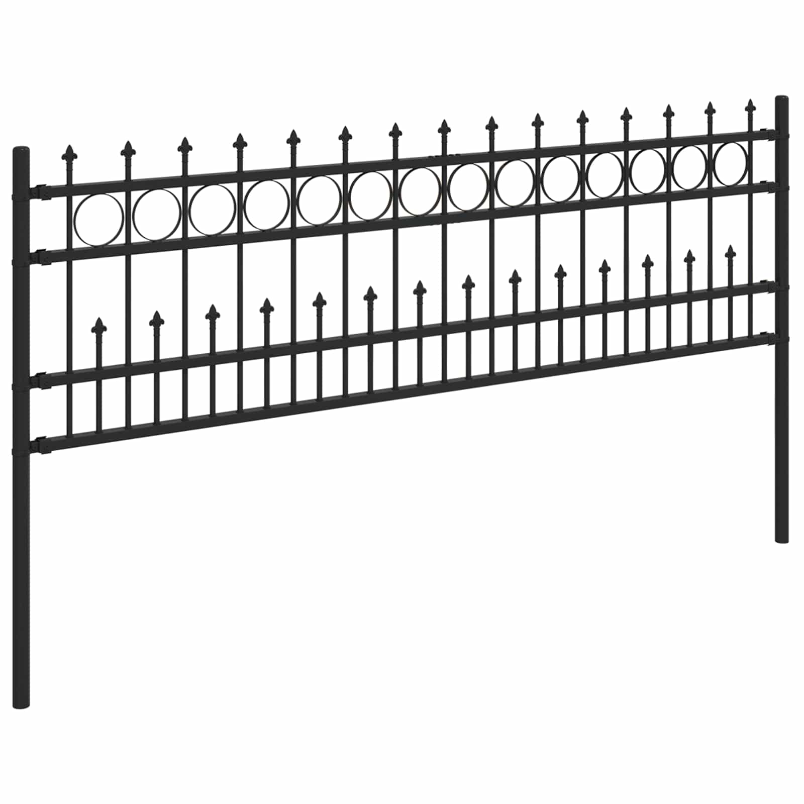 Dygliuota žiedų tvora Juoda 200 x 130 cm