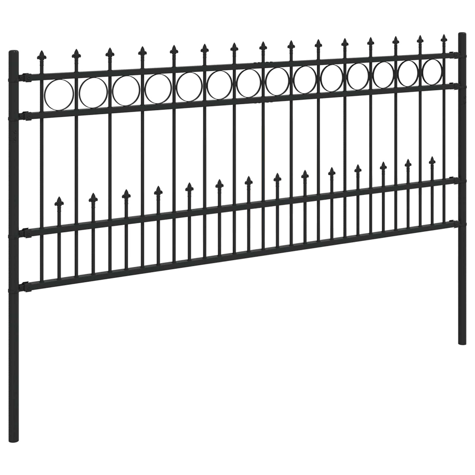 Dygliuota žiedų tvora Juoda 200 x 130 cm