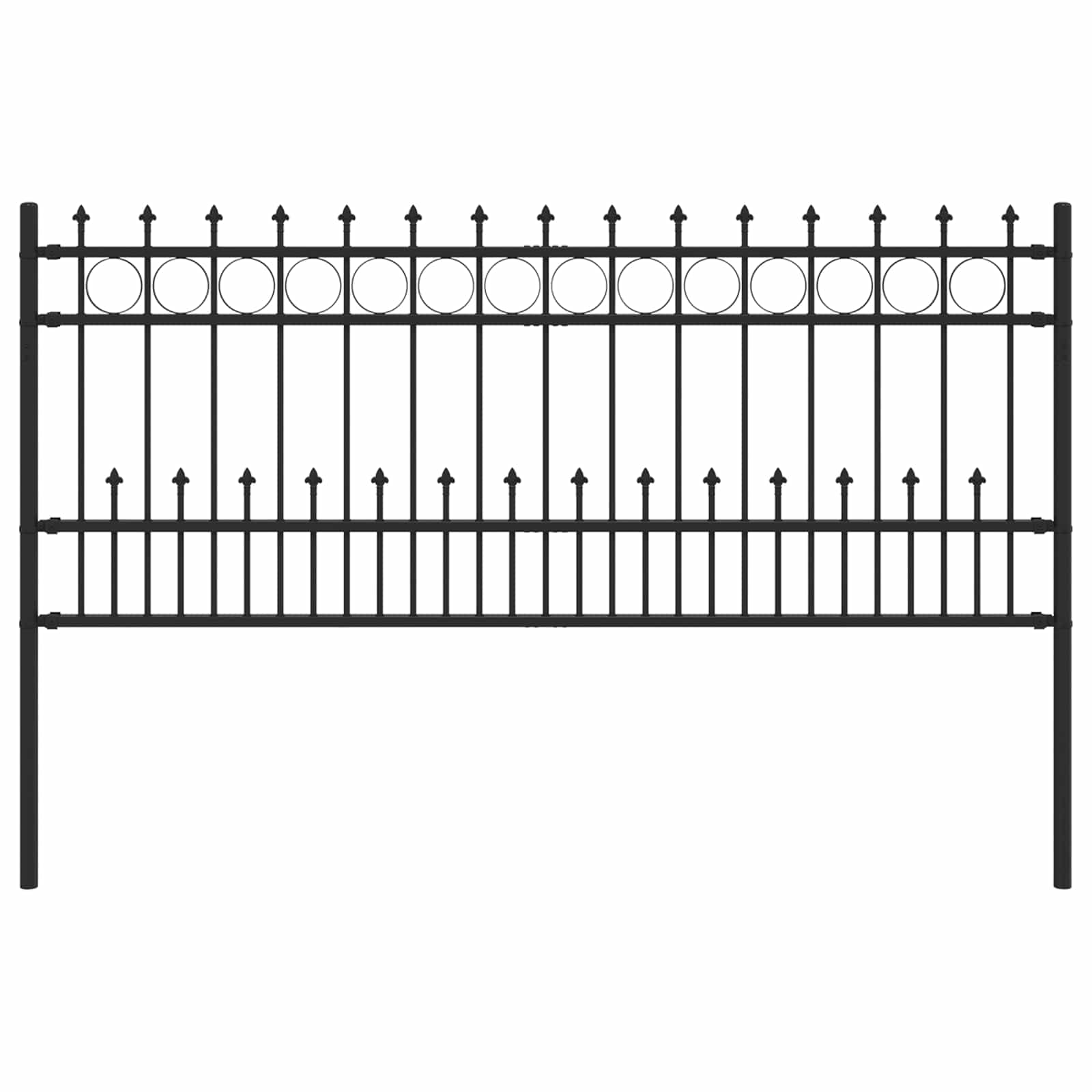 Dygliuota žiedų tvora Juoda 200 x 130 cm