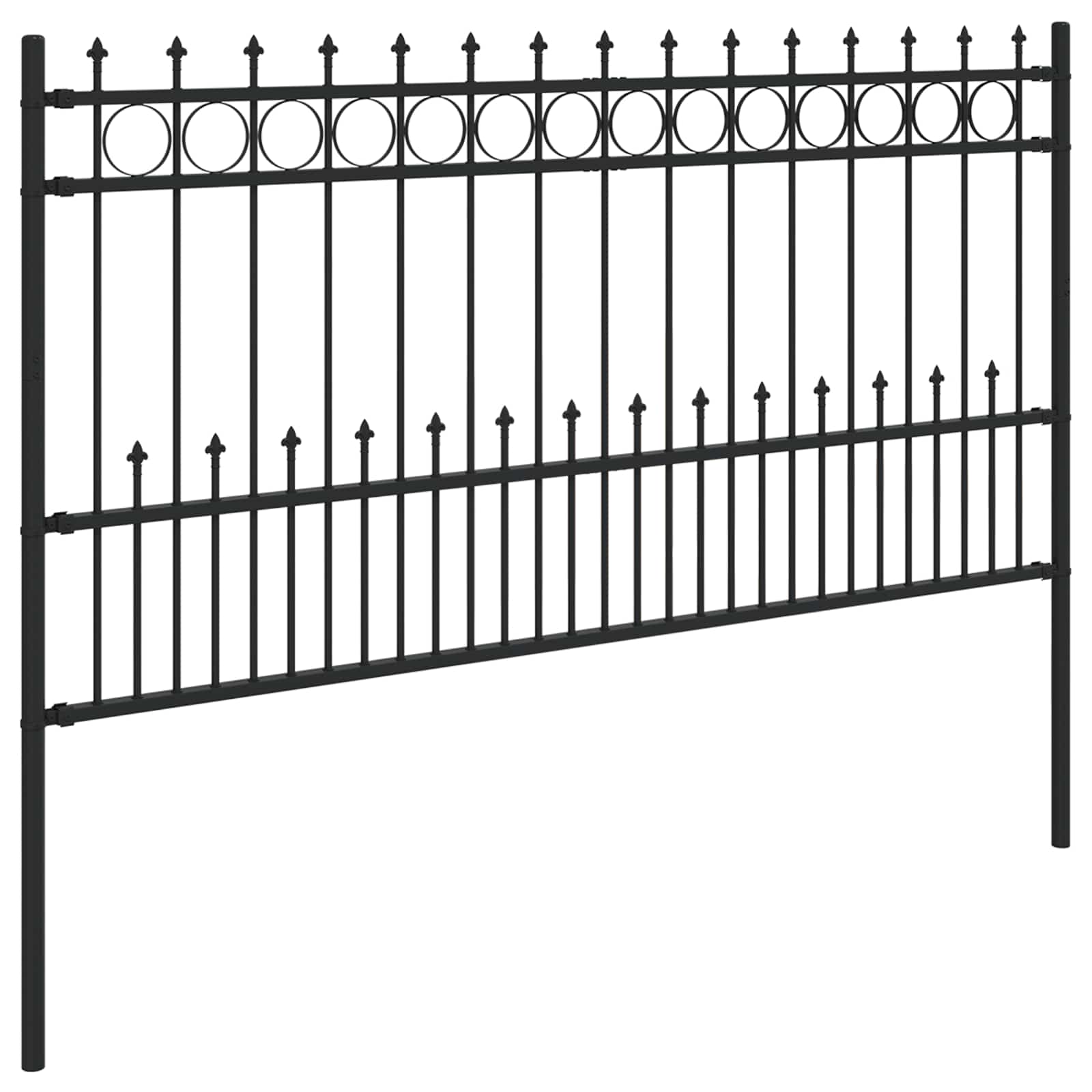 Dygliuota žiedų tvora Juoda 200 x 150 cm