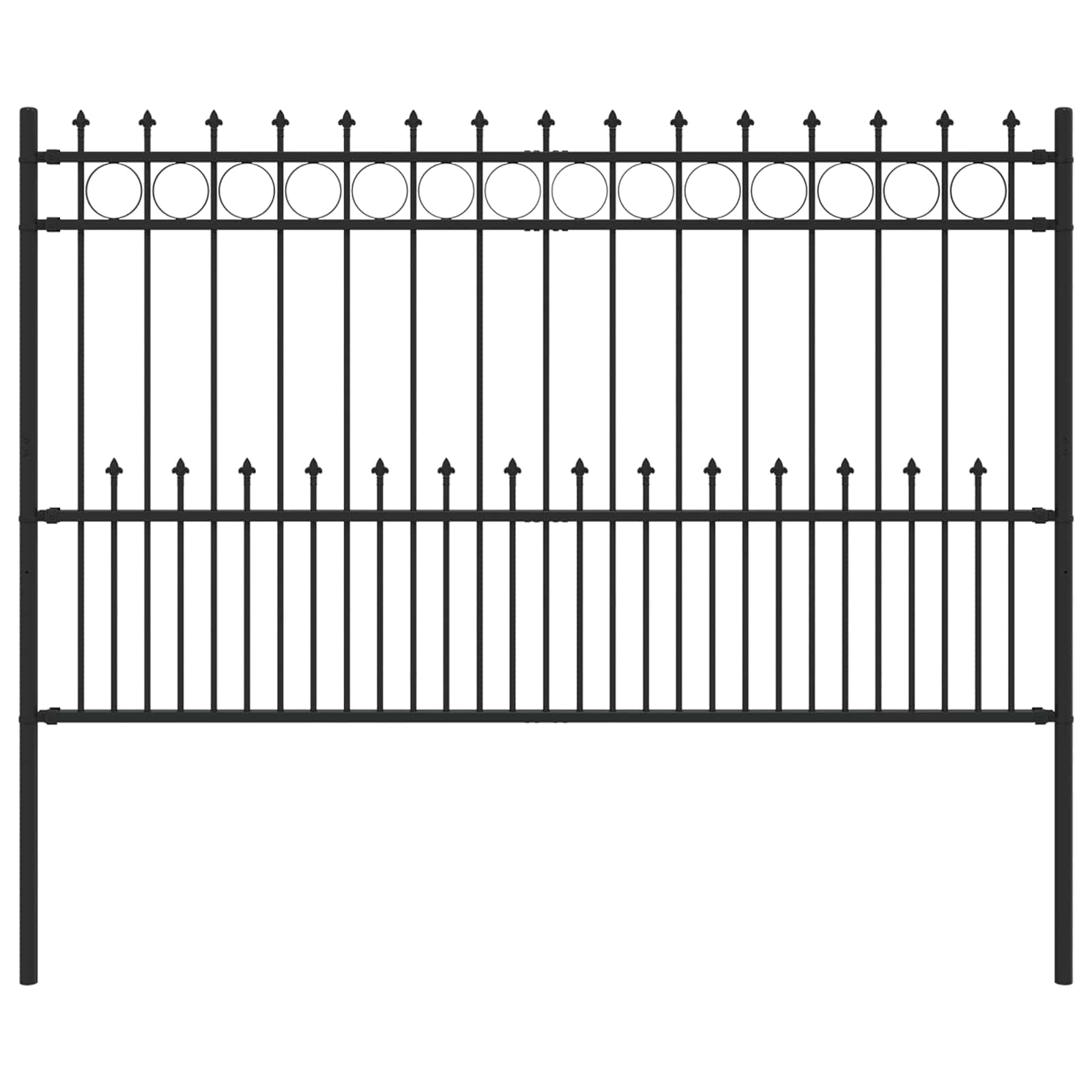 Dygliuota žiedų tvora Juoda 200 x 130 cm