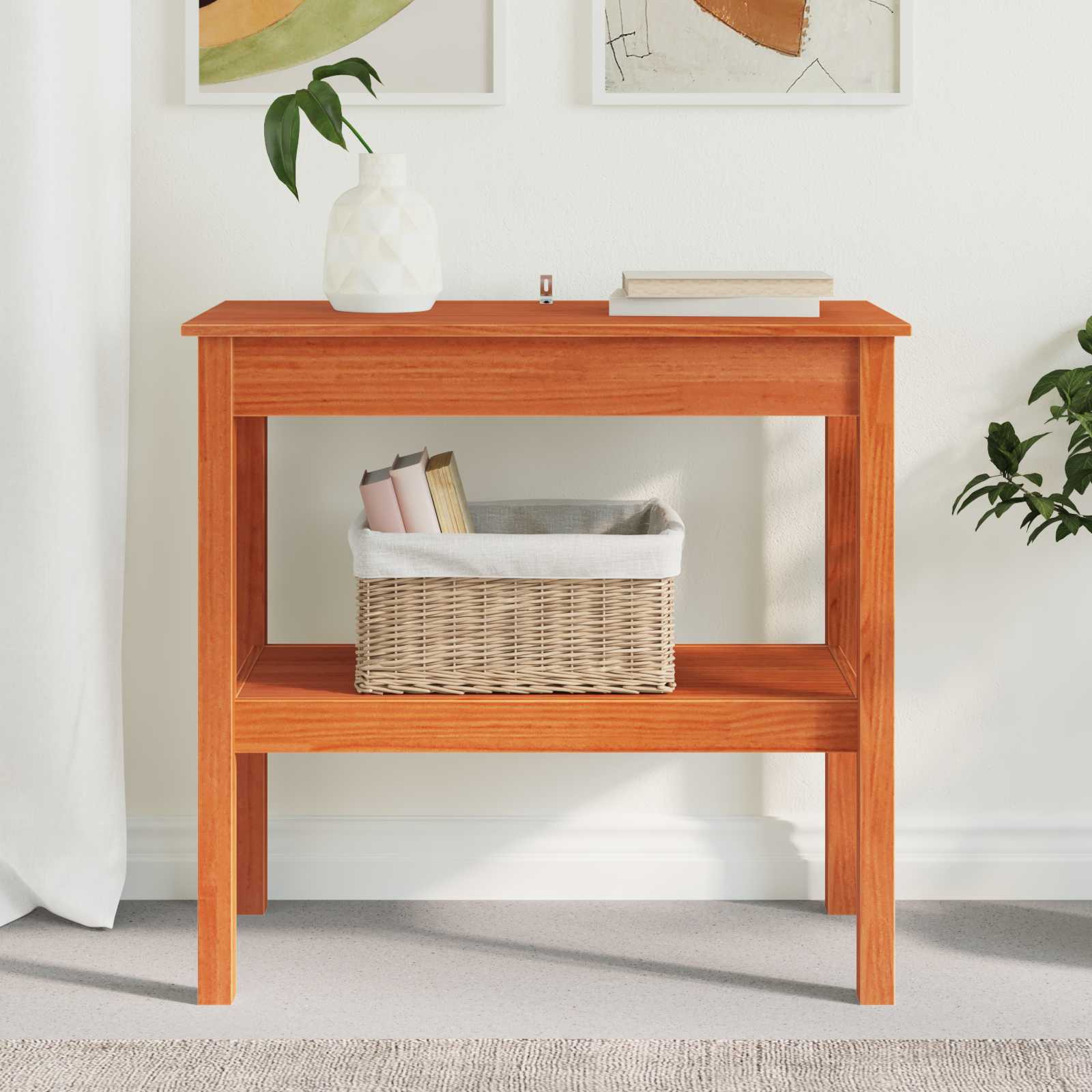 Konsoles galds Waxed Rust 80 x 40 x 75 cm masīvkoks Priede