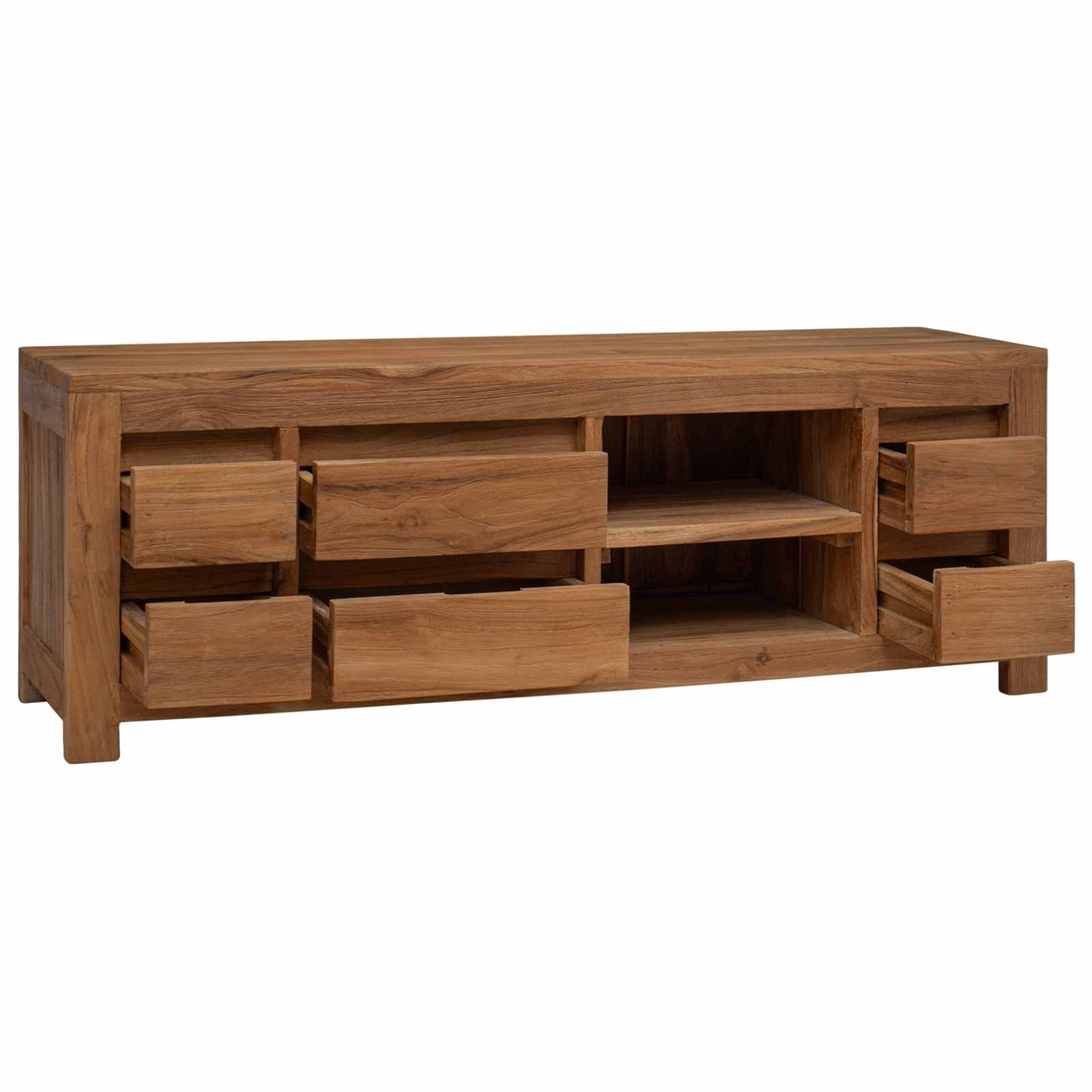 TV spintelė 110 x 30 x 40 cm Natūrali Kieto teka medžio