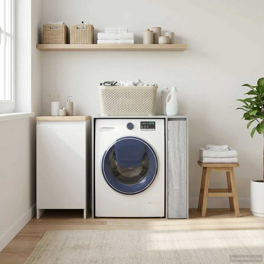 Washing Machine Cabinet Grey Sonoma 87 x 60 x 89 cm
