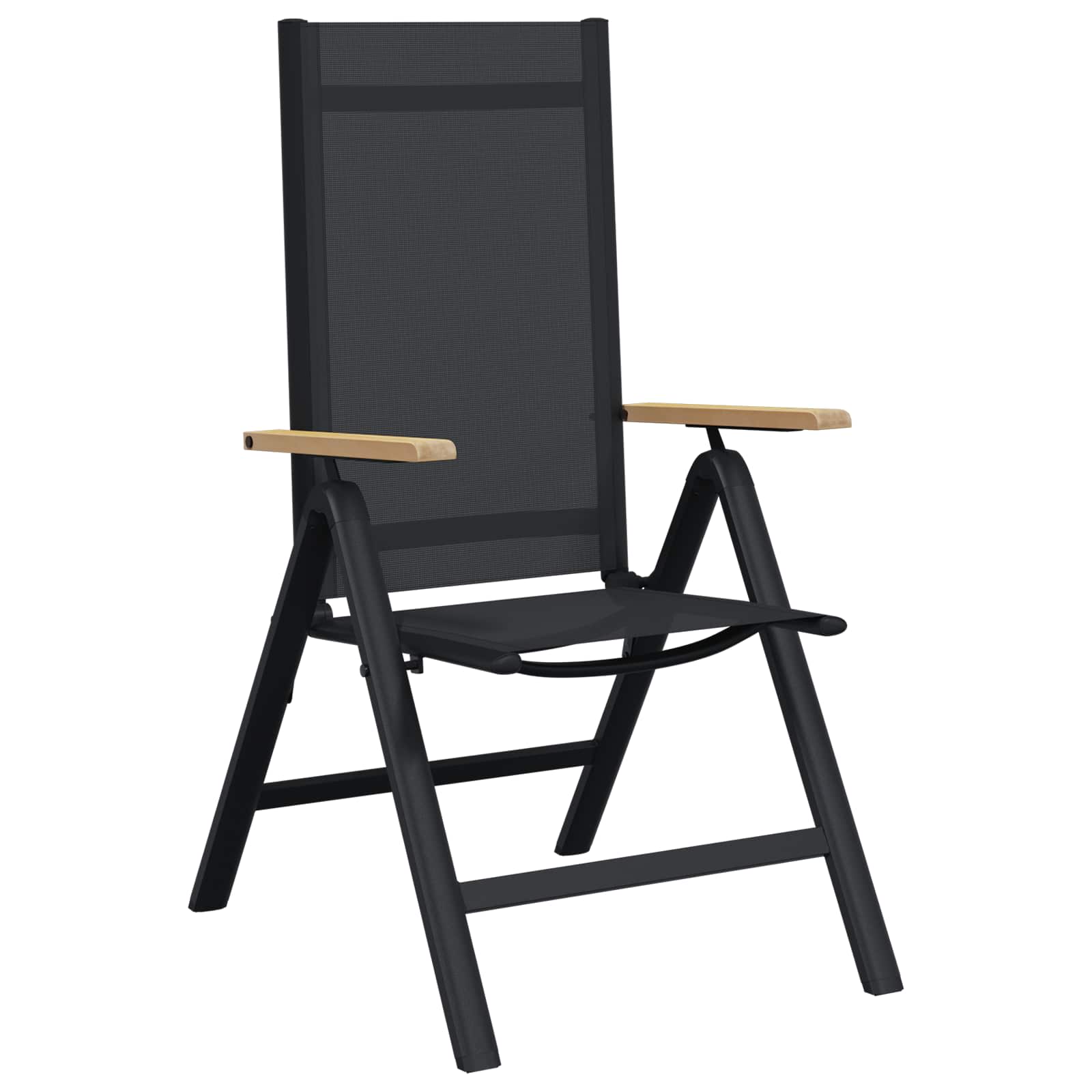 Sulankstomos sodo kėdės 2 pcs Juodas 58 x 73 x 111,5 cm