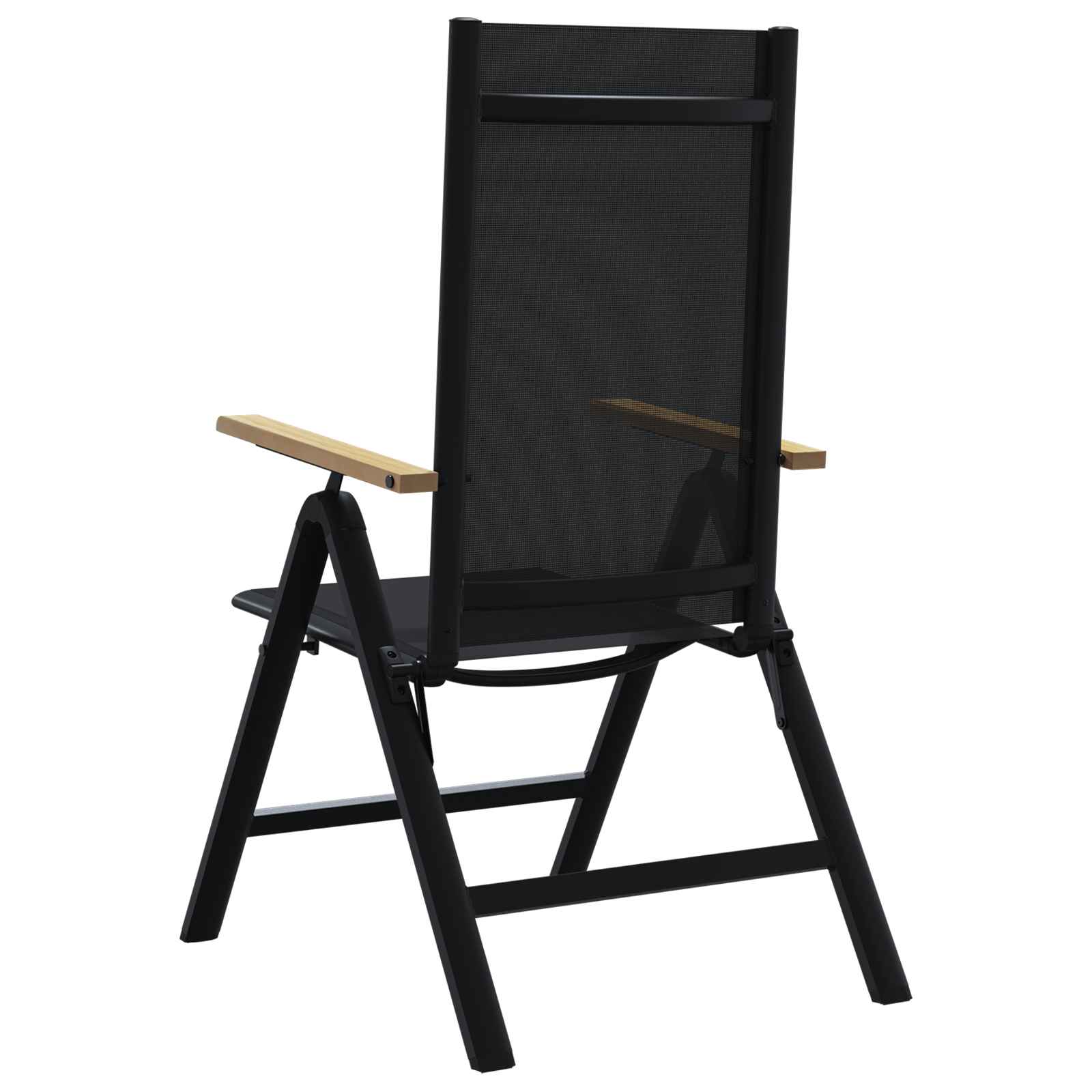 Sulankstomos sodo kėdės 2 pcs Juodas 58 x 73 x 111,5 cm